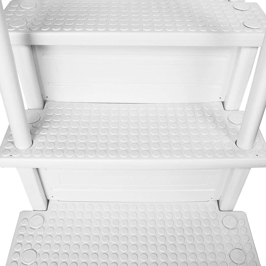 Aqua Select White Outside Flip-up Safety Ladder for Above Ground Pools 48-54H