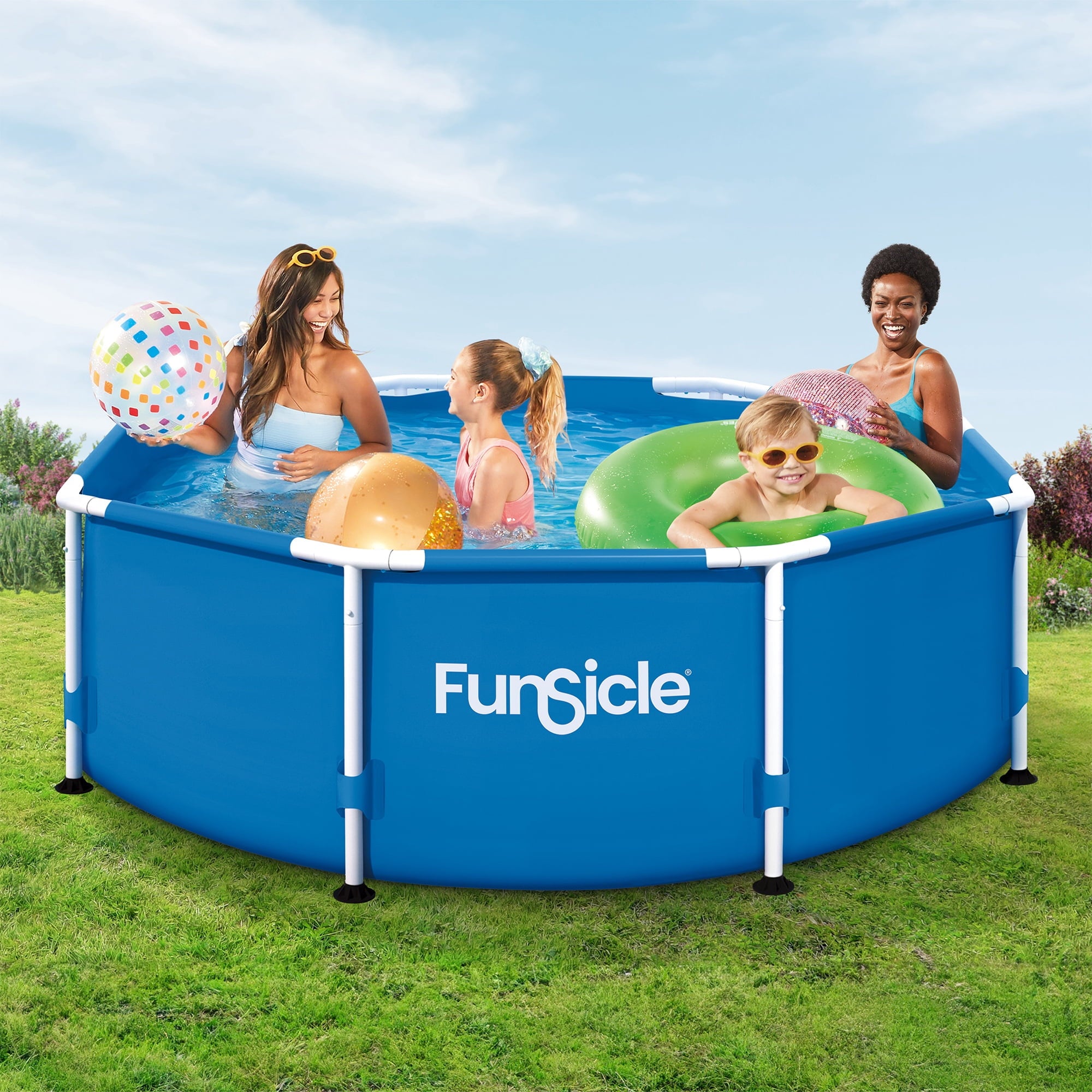 Funsicle 8' x 30 Outdoor Activity Round Frame Above Ground Swimming Pool Set