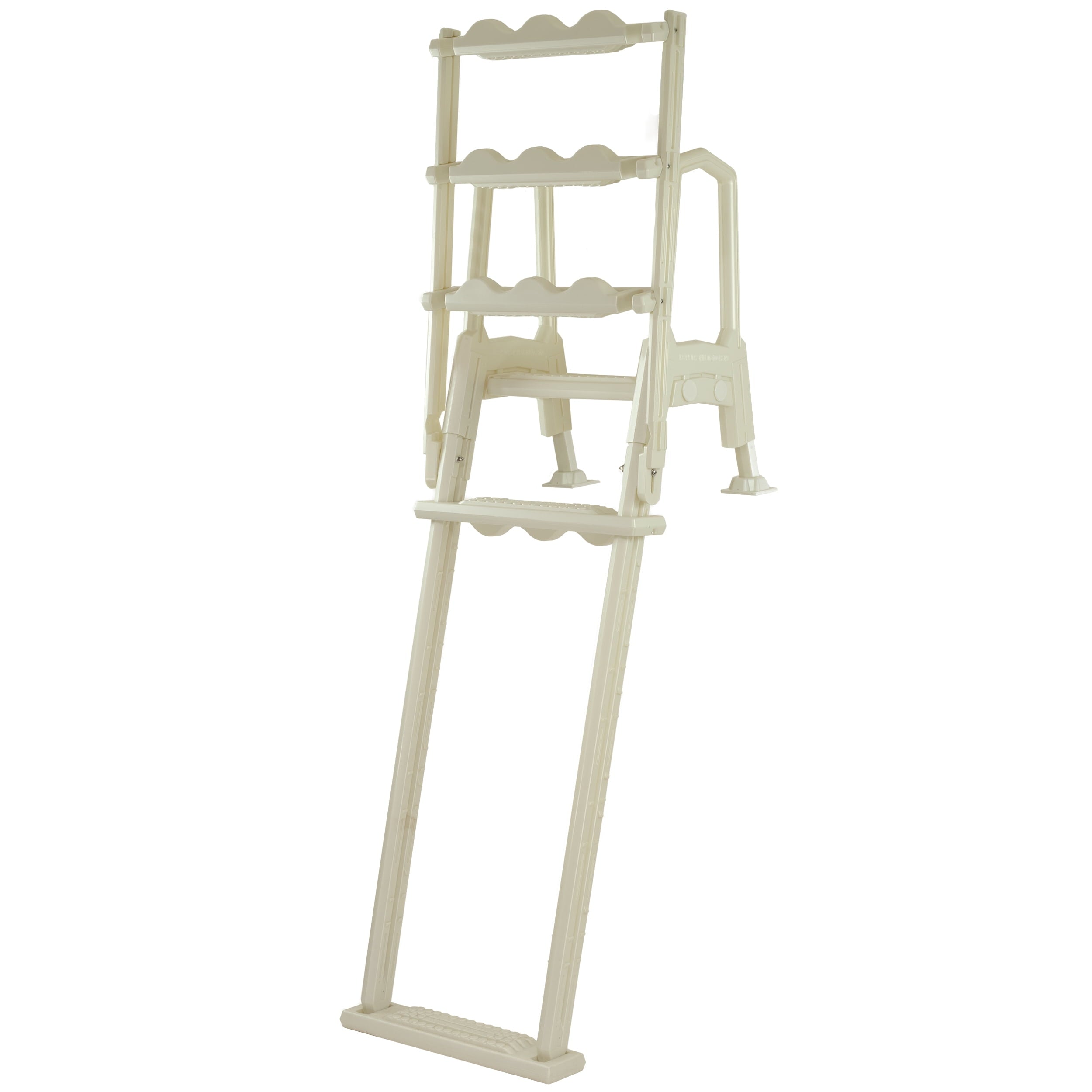 Aqua Select White Outside Flip-up Safety Ladder for Above Ground Pools 48-54H