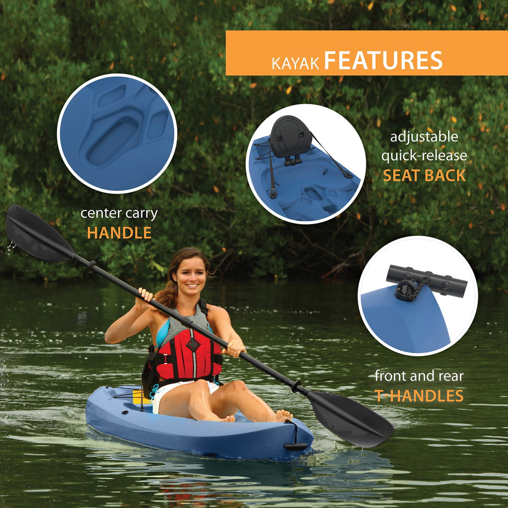 Lifetime Daylite 8 ft Sit-On-Top Kayak with Paddle, Red (90775)