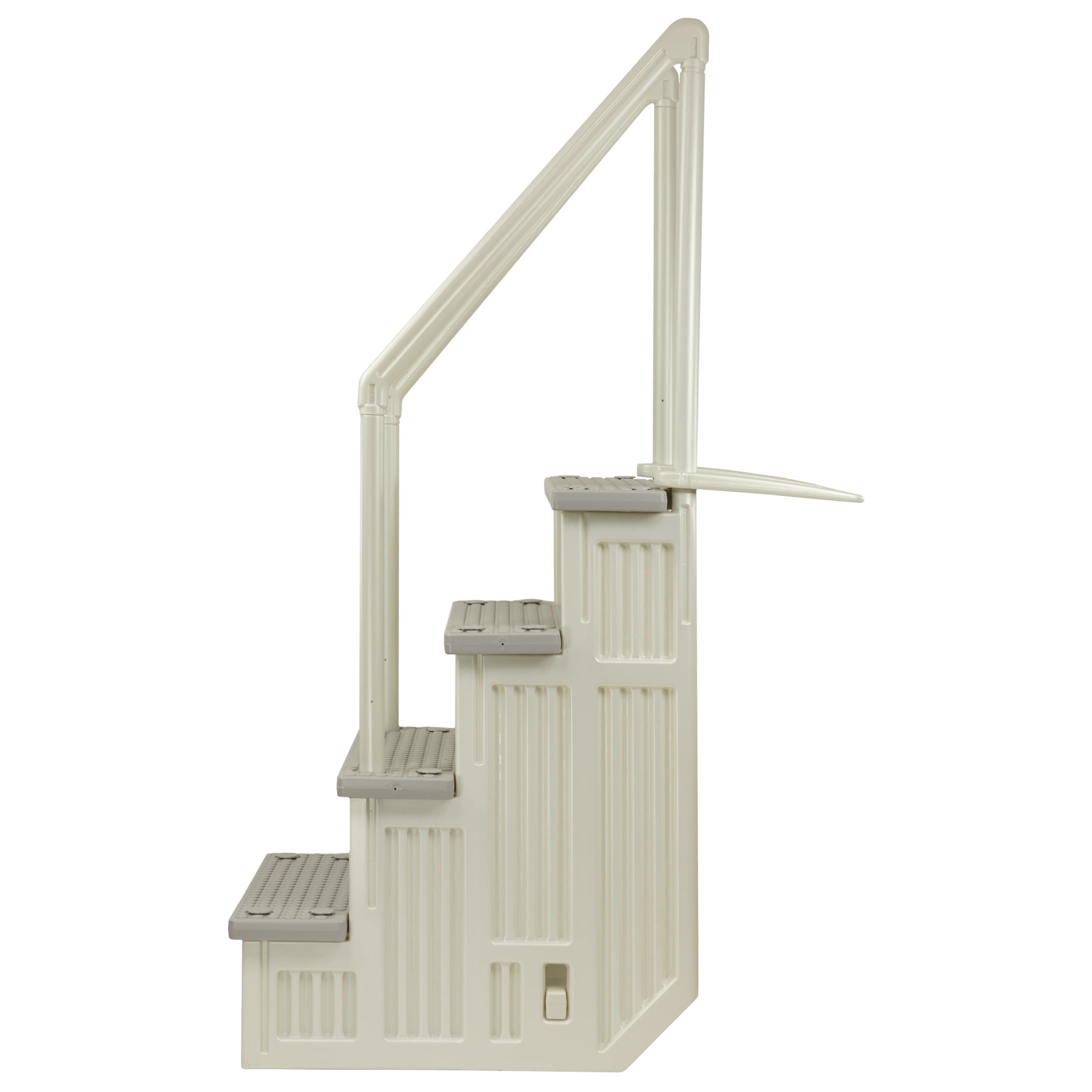 Aqua Select White Outside Flip-up Safety Ladder for Above Ground Pools 48-54H