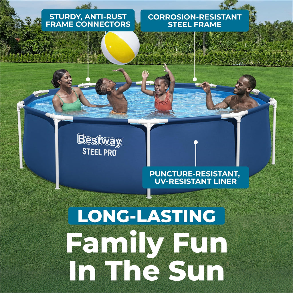 Bestway Steel Pro 10' x 30 Above Ground Swimming Pool Set with Filter Pump