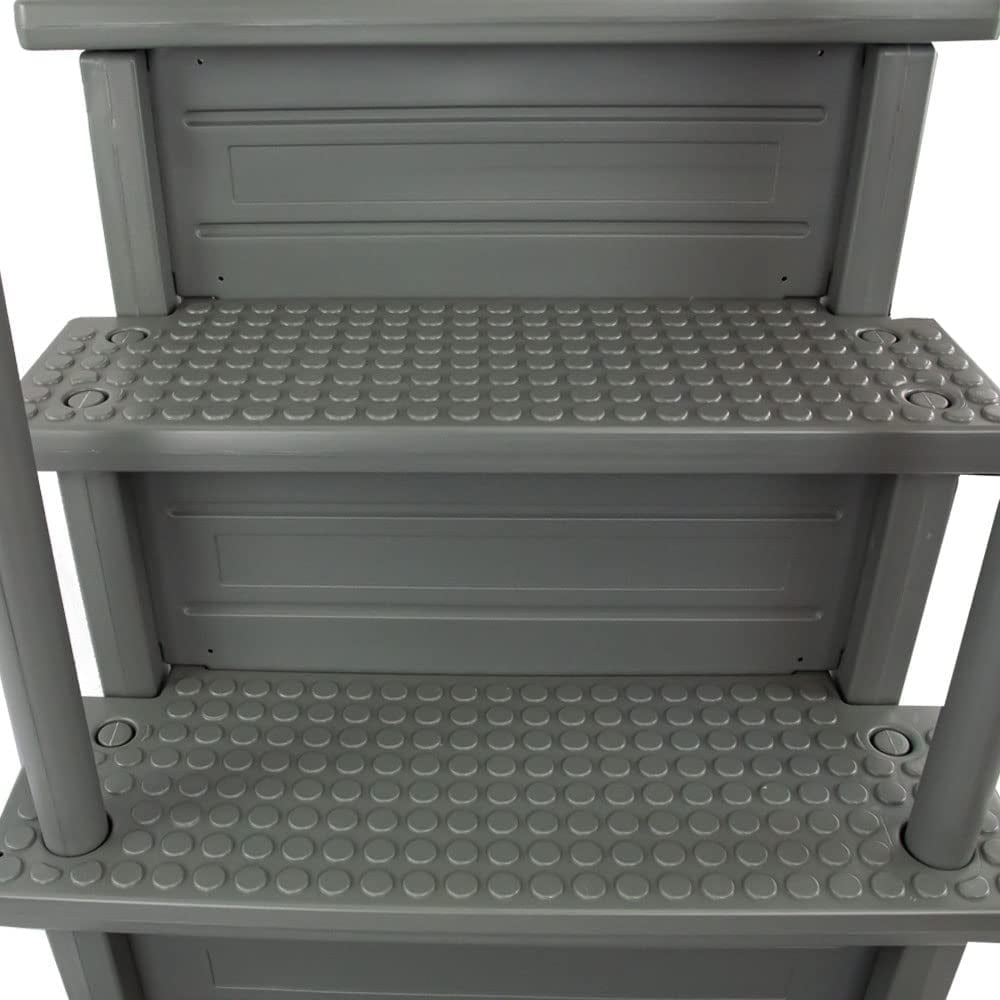 Aqua Select White Outside Flip-up Safety Ladder for Above Ground Pools 48-54H