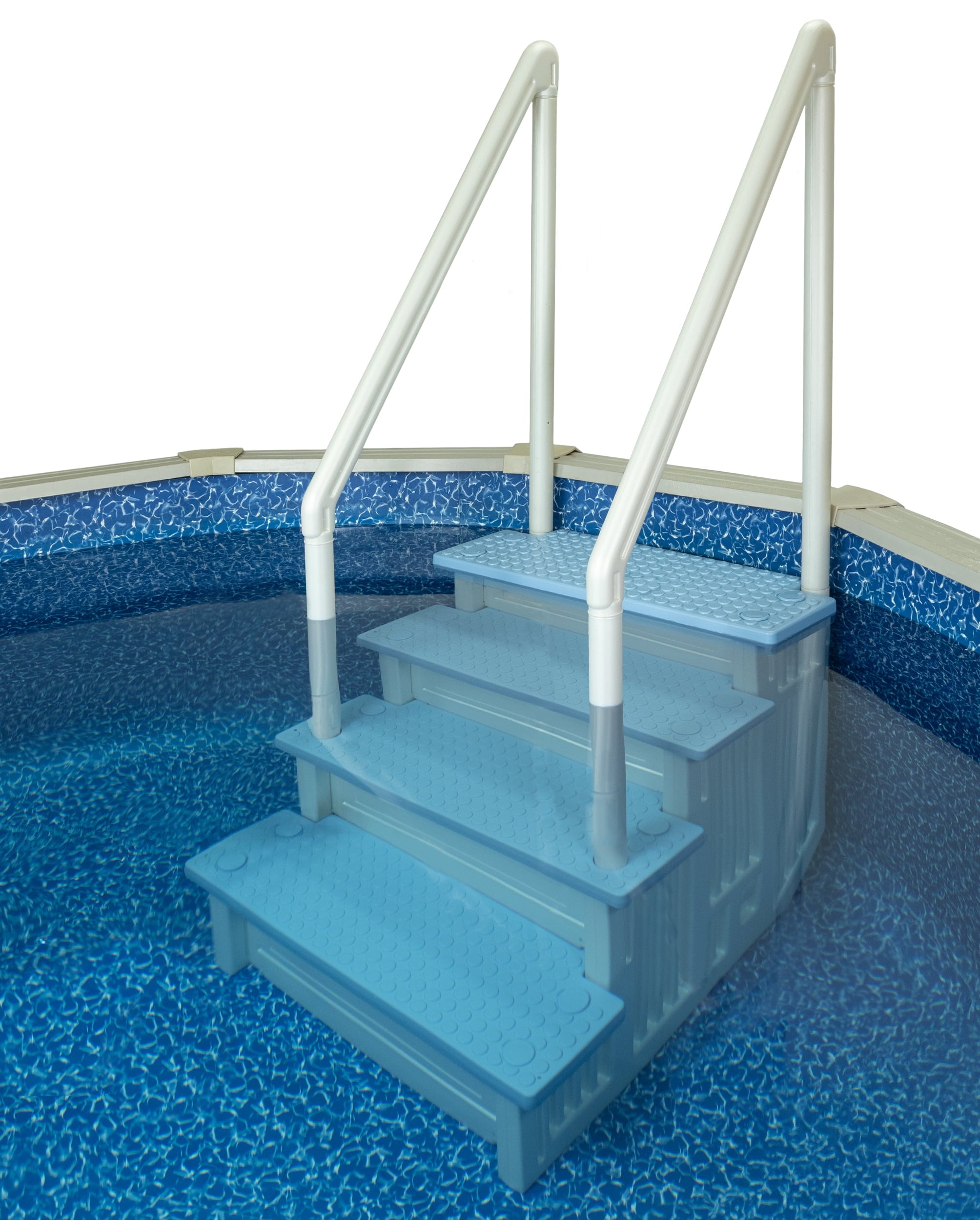 Aqua Select White Outside Flip-up Safety Ladder for Above Ground Pools 48-54H