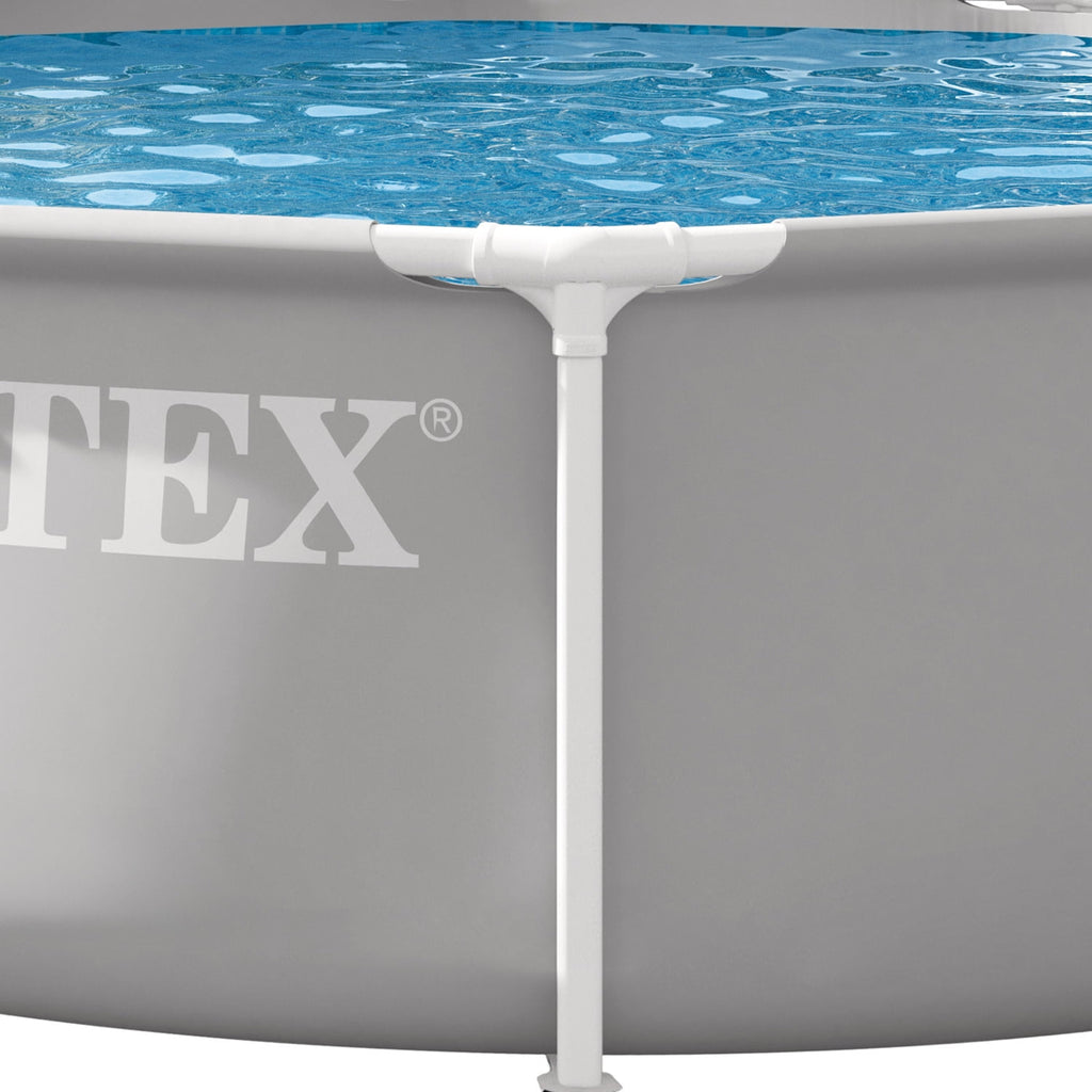 Intex: Prism Frame Premium Pool Set - 10ft x 30in, Grey, Above Ground Swimming Pool, Cartridge Filter Pump, Puncture Resistant, T-Joint Snap Assembly