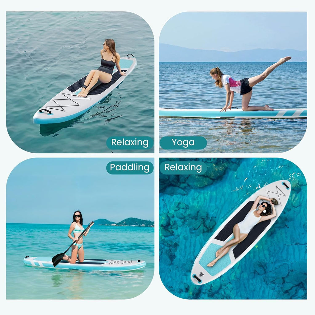 CONCETTA Inflatable Paddle Board,Equipped With SUP Paddle Board Accessories, The Non-slip EVA Deck Design Restarts The Surfboard,Surfboard for Youth&Adults of All Skill Levels，Brown Green