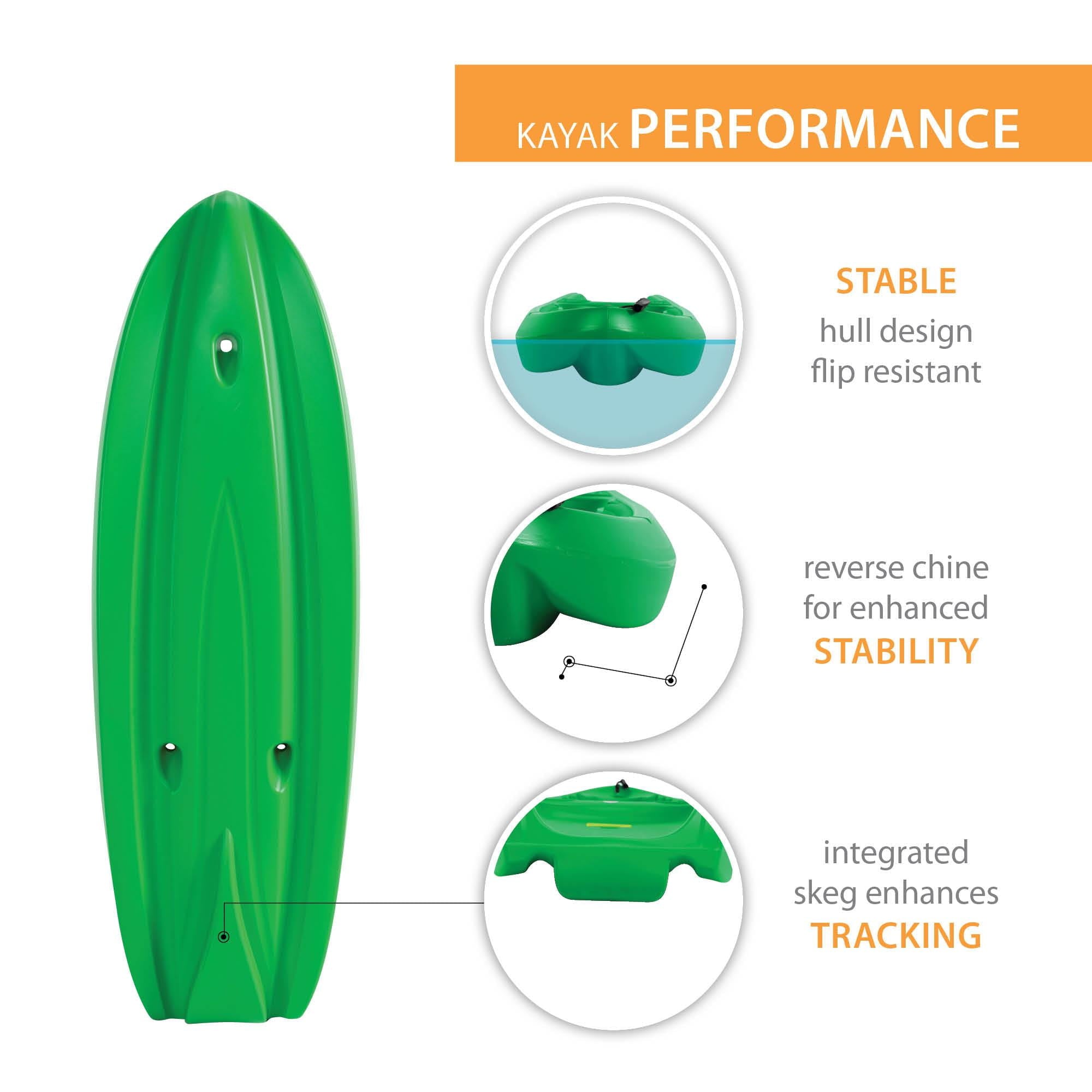 Lifetime Recruit 6.5 ft Youth Sit-On-Top Kayak with Paddle, Lime Green (90765)