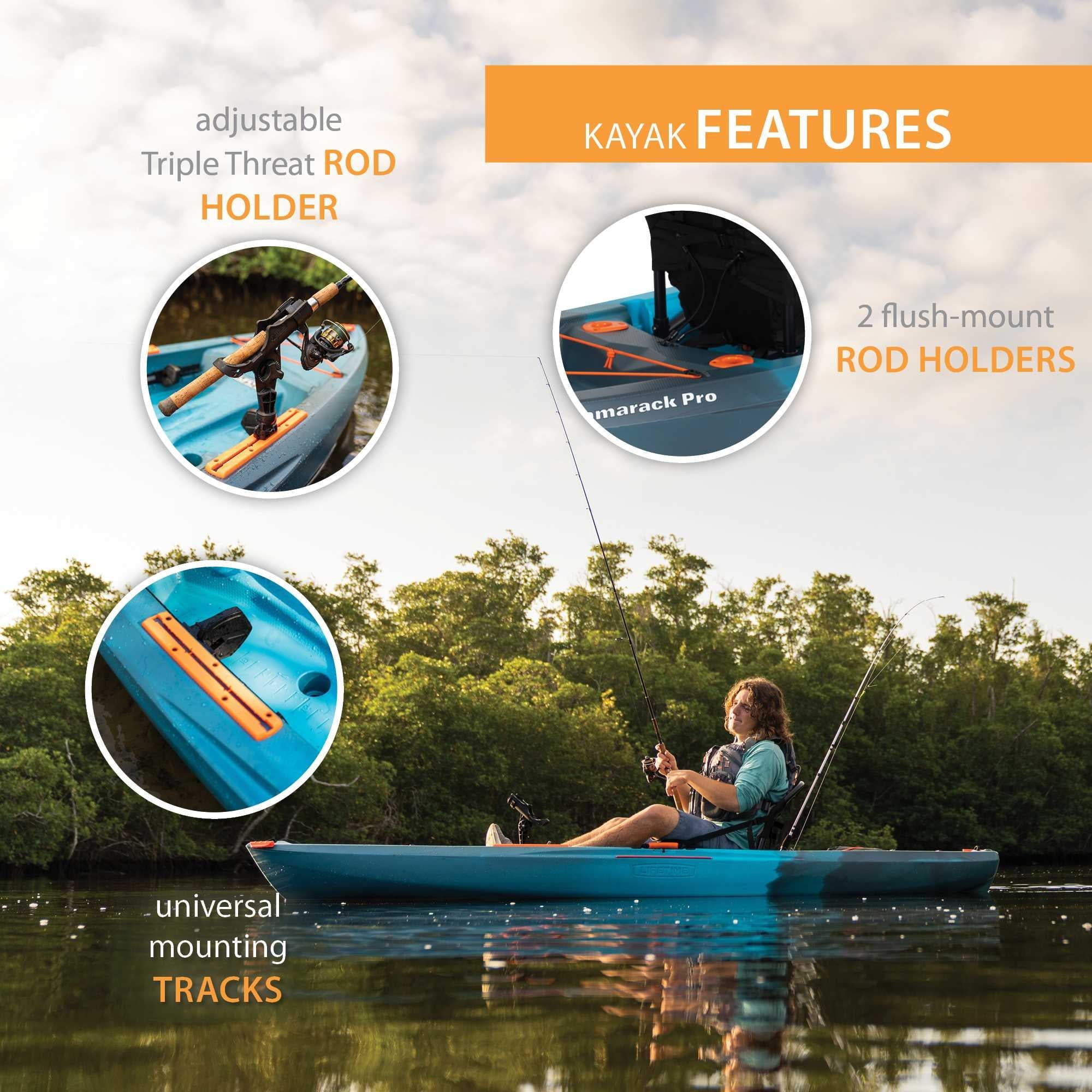 Lifetime Tamarack Pro-Comfort 10 ft 3 in Sit-On-Top Kayak with Paddle, Eclipse Fusion (91058)