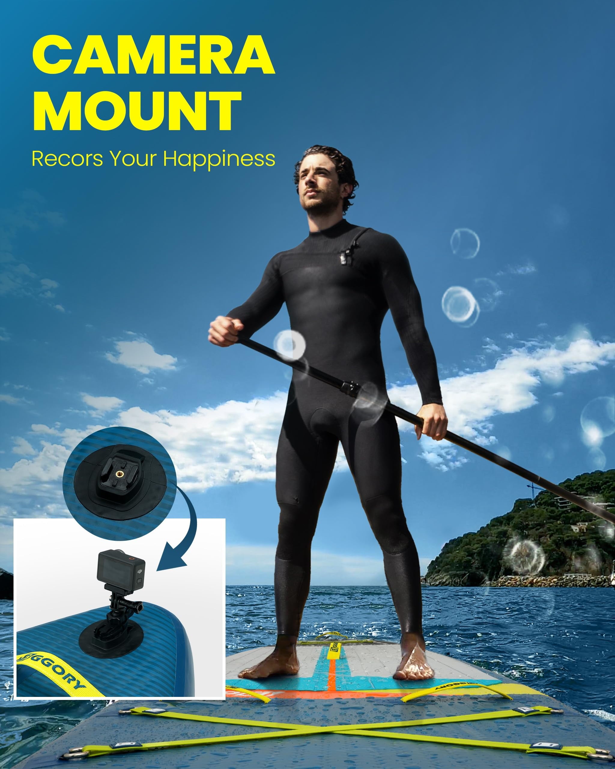 EGGORY 11ft Inflatable Stand up Paddle Board Fishing Paddle Board with Full SUP Accessories for Youth & Adults