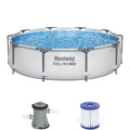 Open Box Bestway 10' x 30 Round Steel Pro MAX Hard Side Family Swimming Pool