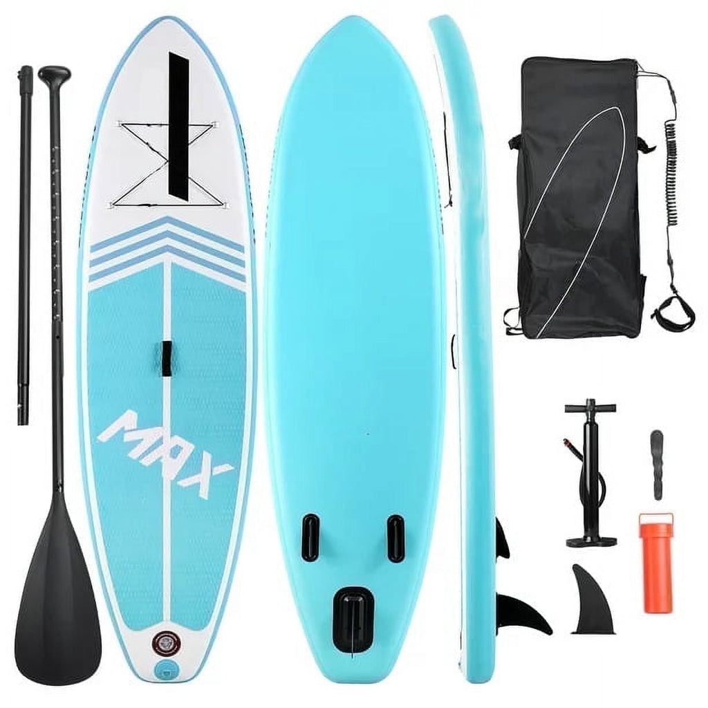 Naipo 10 in Inflatable Stand up Paddle Board 6 in Thick  SUP Paddle Board with Paddleboard Accessories Triple Action Pump Fishing Green