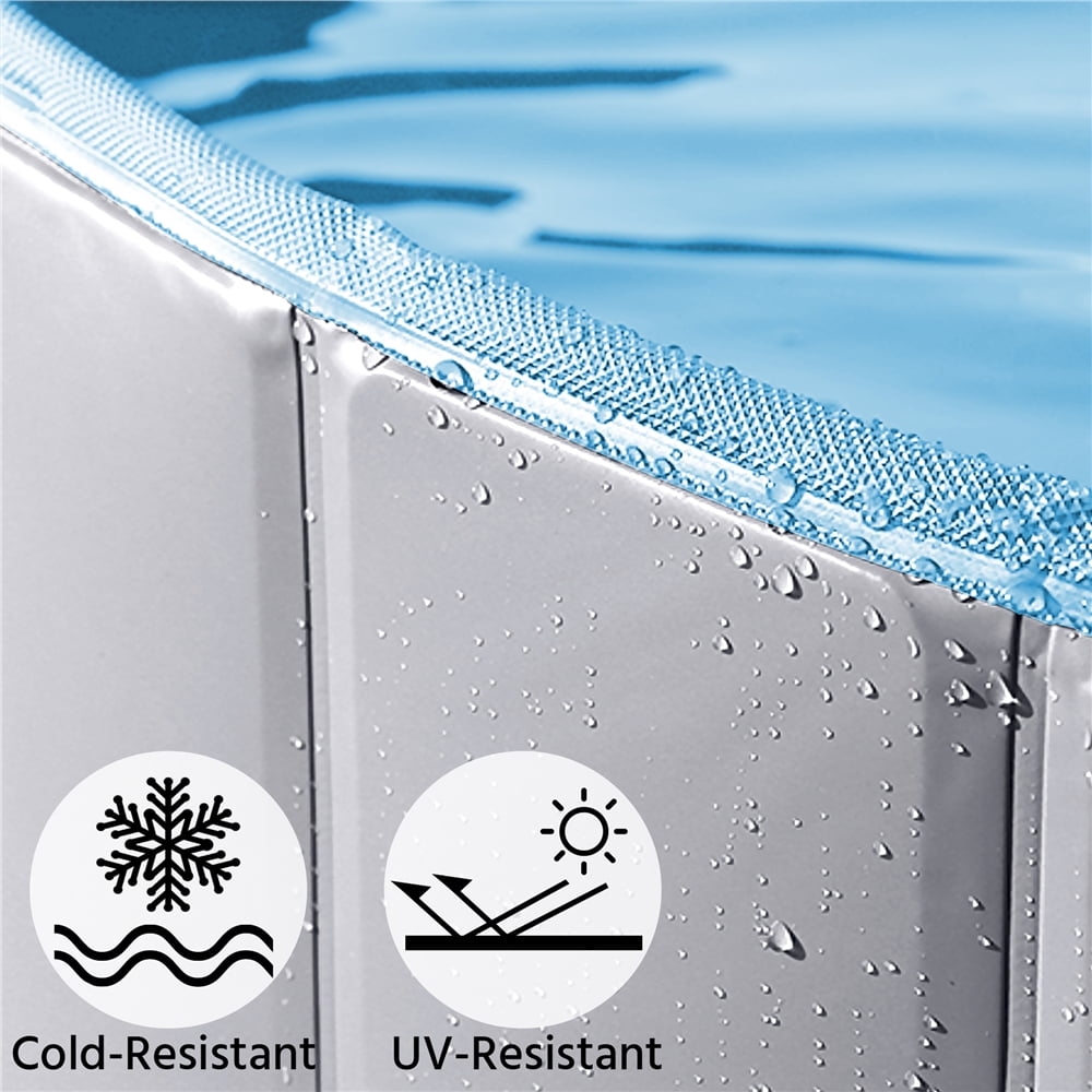 Yaheetech Portable PVC Swimming Pool with Non-slip Bottom for Dogs Cats, XXL, Blue