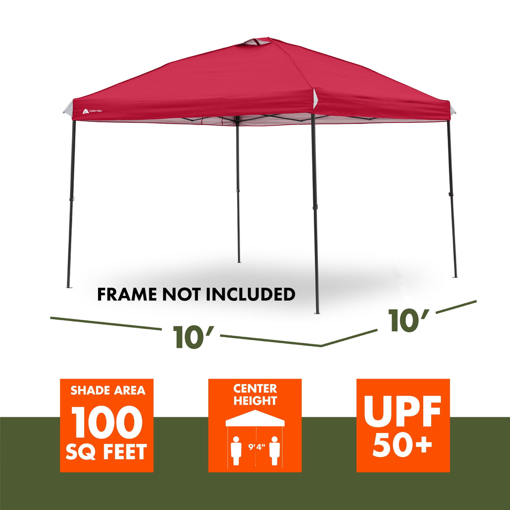 Ozark Trail 10' x 10' Straight Leg Canopy Top, Black