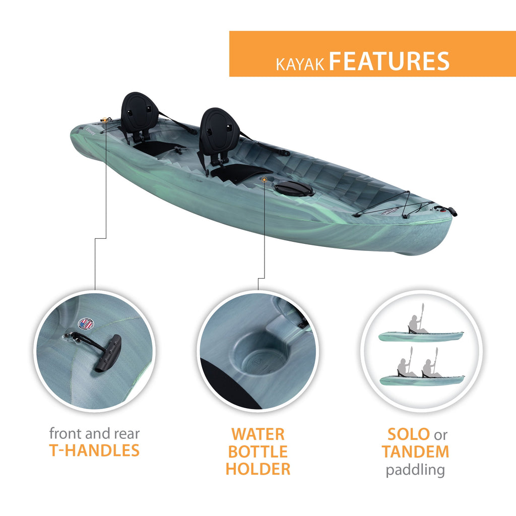 Lifetime Envoy 10.5 ft Sit-On-Top Tandem Kayak with Paddles, Sky Fusion (91192)