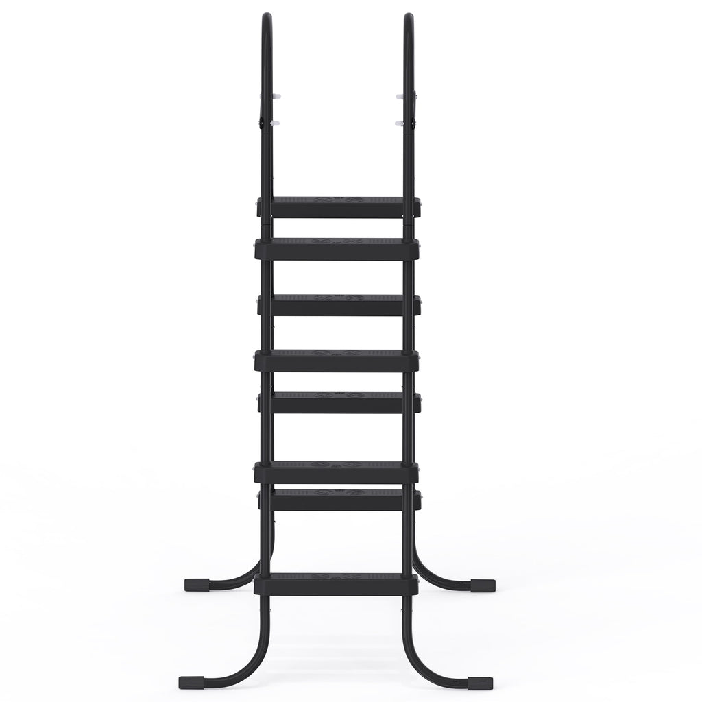 Ktaxon 52 4Step Steel Frame Above Ground Swimming Pool Ladder,Heavy Duty Double Sided Removable Pool Steps with Ladder Escape