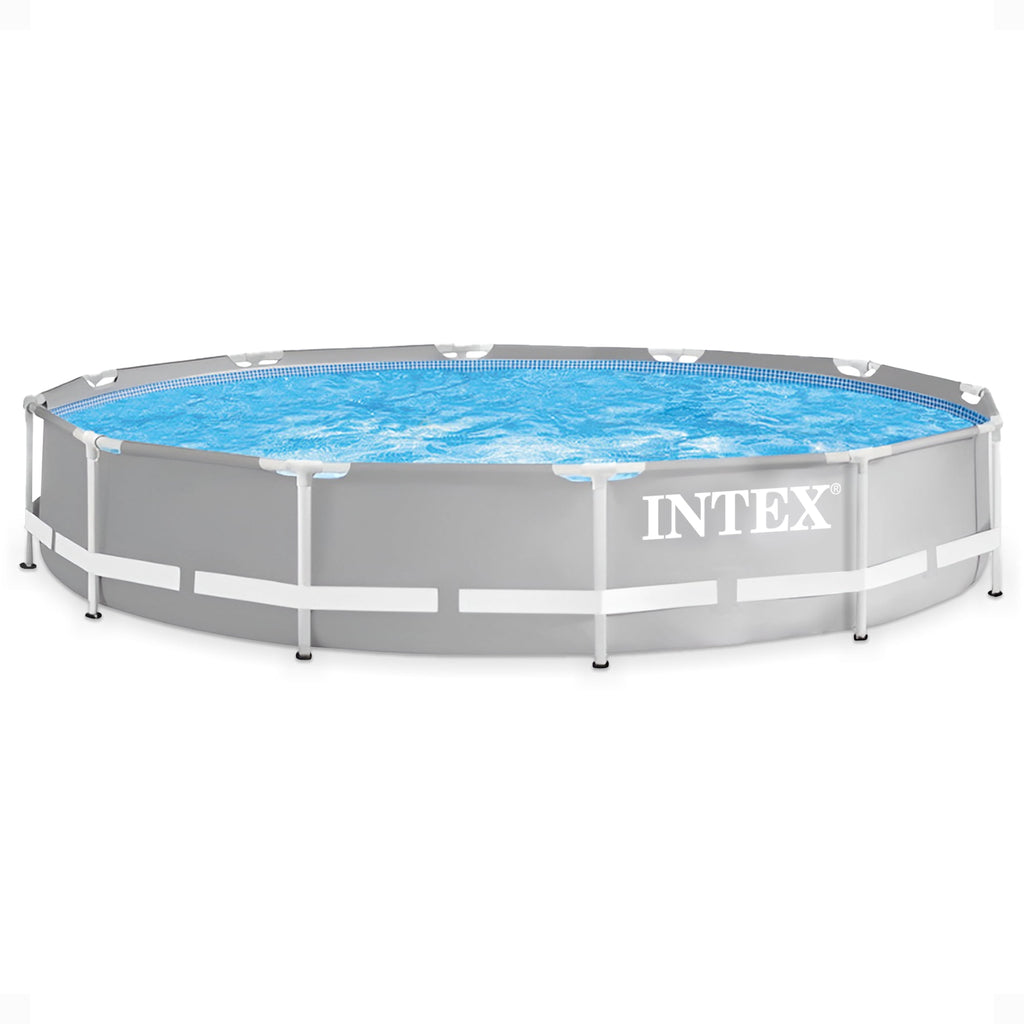Open Box INTEX Prism Metal Frame 12' x 30 Above Ground Swimming Pool
