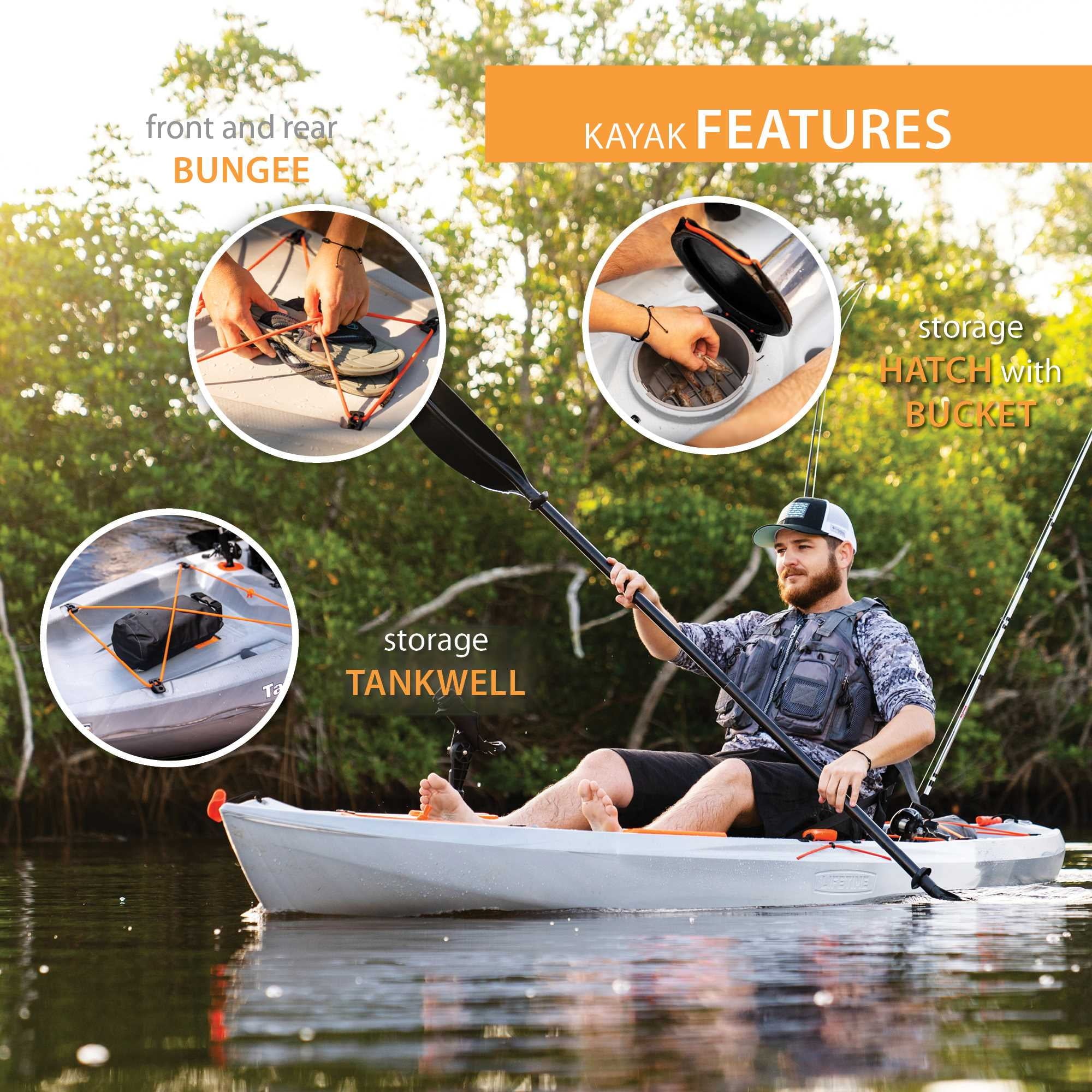 Lifetime Tamarack Pro-Comfort 10 ft 3 in Sit-On-Top Kayak with Paddle, Eclipse Fusion (91058)