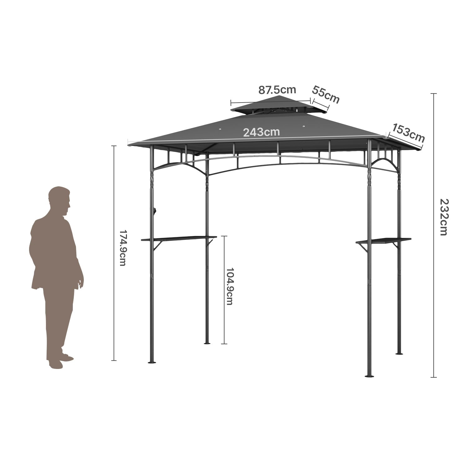 10x10 Pop-Up Canopy Tent with Removable Walls, 3 Height Adjustable Easy Set up Portable Gazebo, For Camping, White