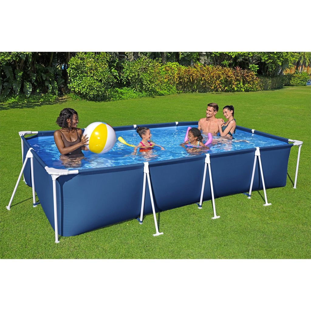 Open Box Bestway 13 ' x 32  Rectangular Above Ground Swimming Pool, Blue