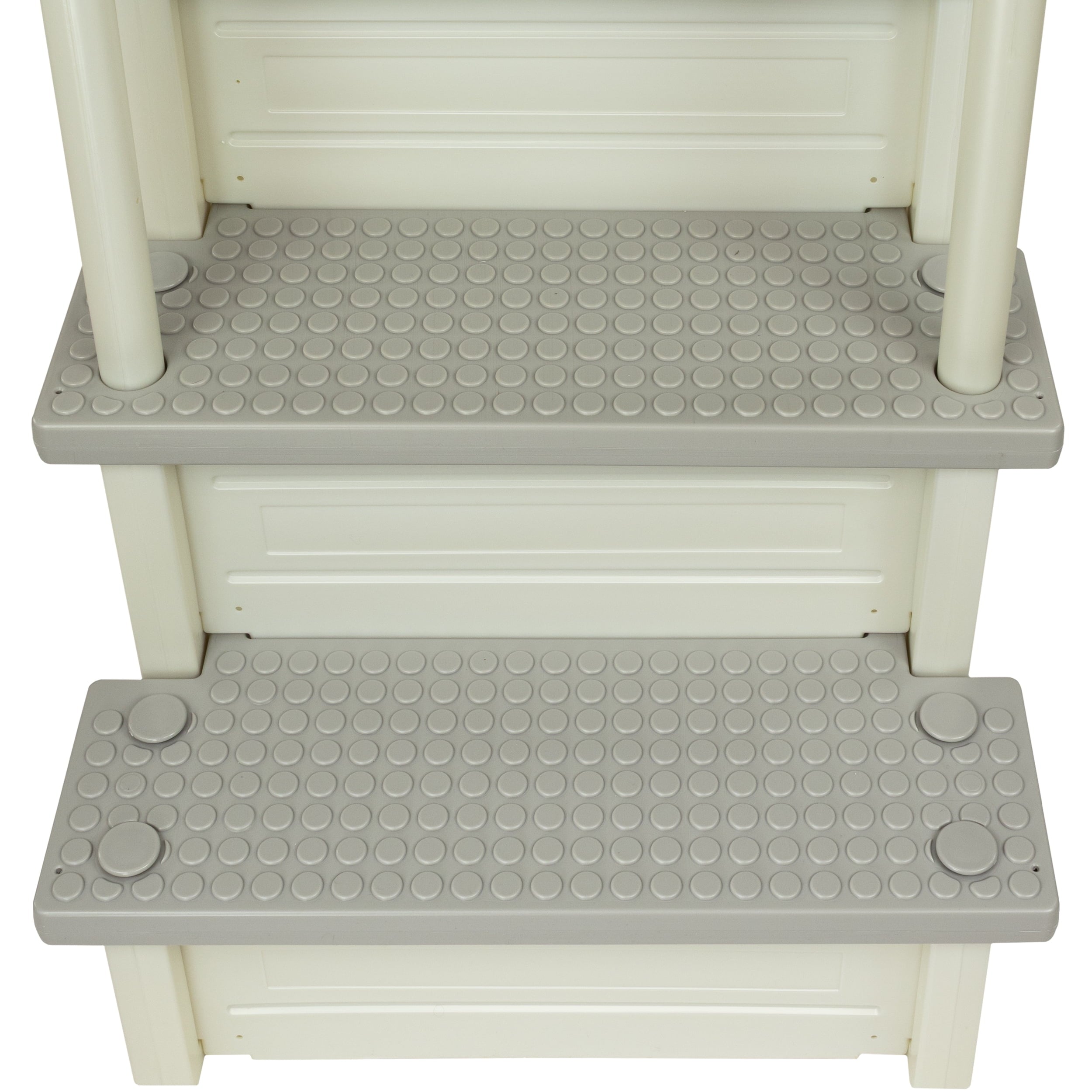 Aqua Select White Outside Flip-up Safety Ladder for Above Ground Pools 48-54H