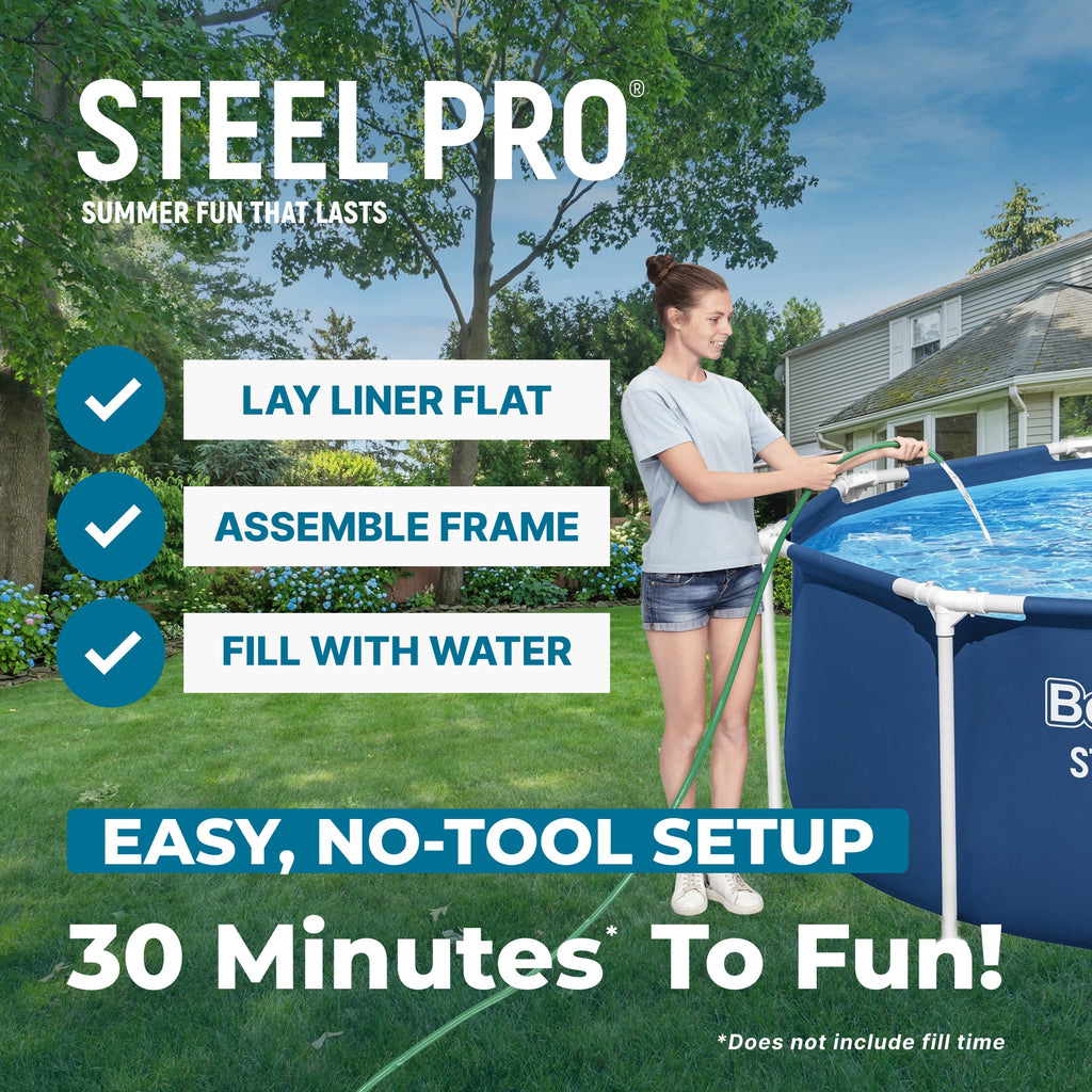 Bestway Steel Pro 10' x 30 Above Ground Swimming Pool Set with Filter Pump