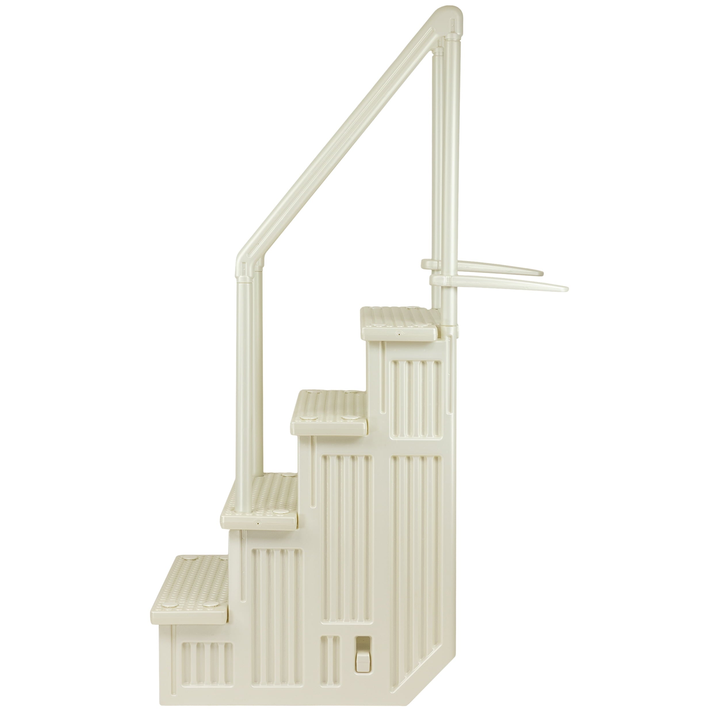 Aqua Select White Outside Flip-up Safety Ladder for Above Ground Pools 48-54H
