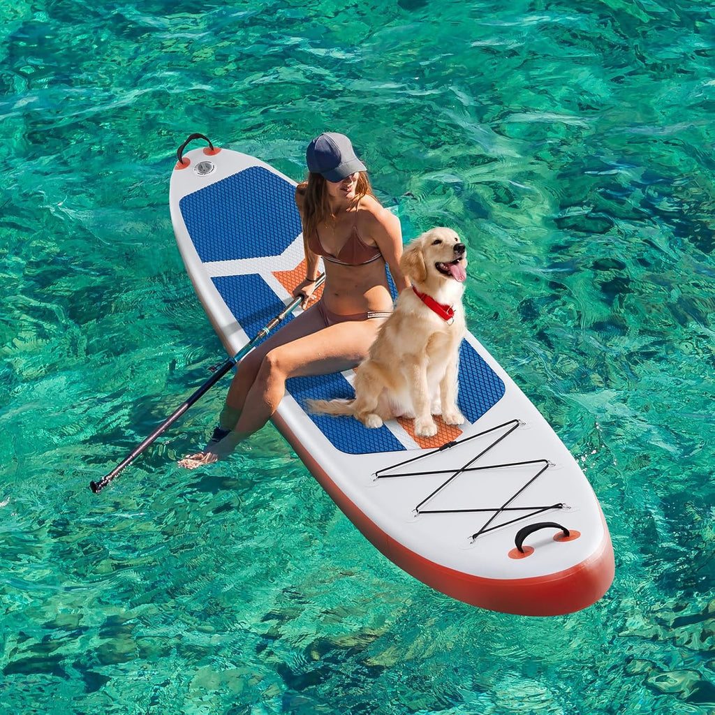 CONCETTA Inflatable Paddle Board,Equipped With SUP Paddle Board Accessories, The Non-slip EVA Deck Design Restarts The Surfboard,Surfboard for Youth&Adults of All Skill Levels，Brown Green