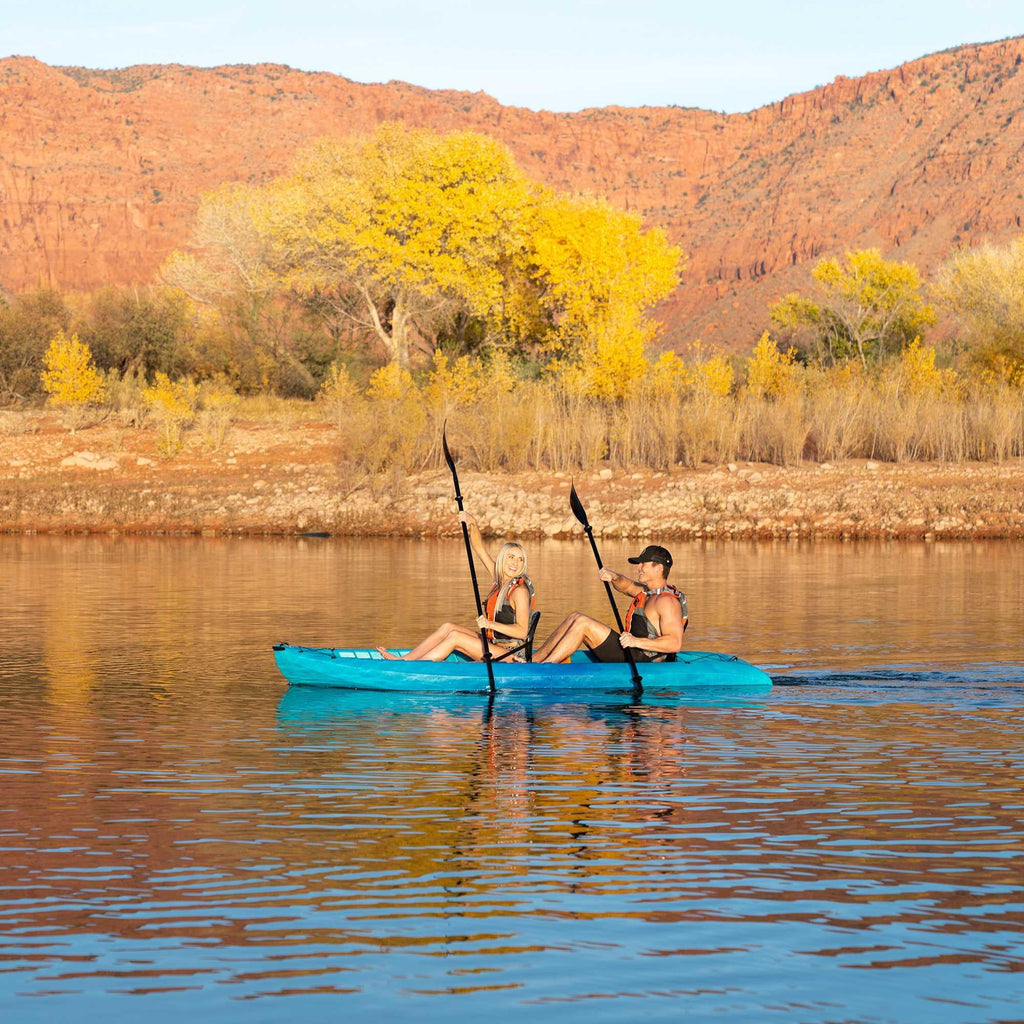 Lifetime Envoy 10.5 ft Sit-On-Top Tandem Kayak with Paddles, Sky Fusion (91192)