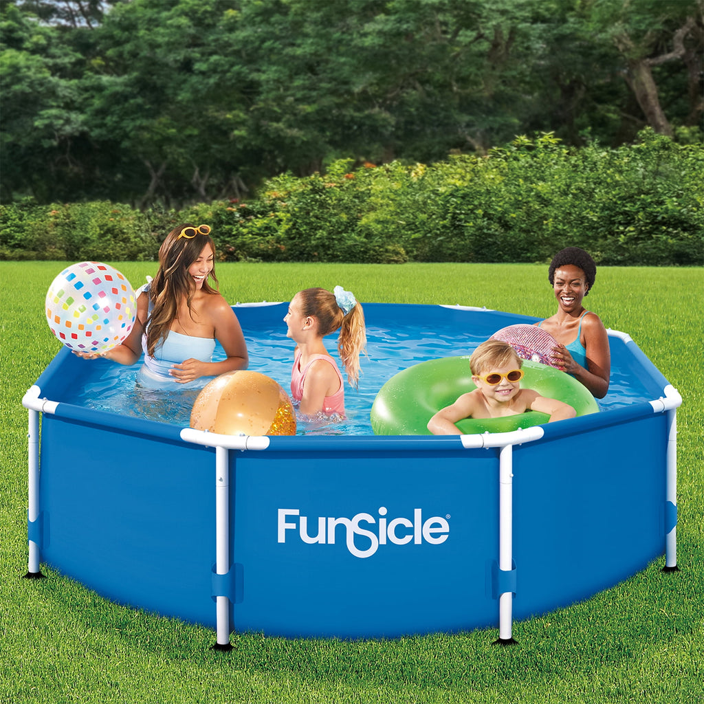 Funsicle 8' x 30 Outdoor Activity Round Frame Above Ground Swimming Pool Set