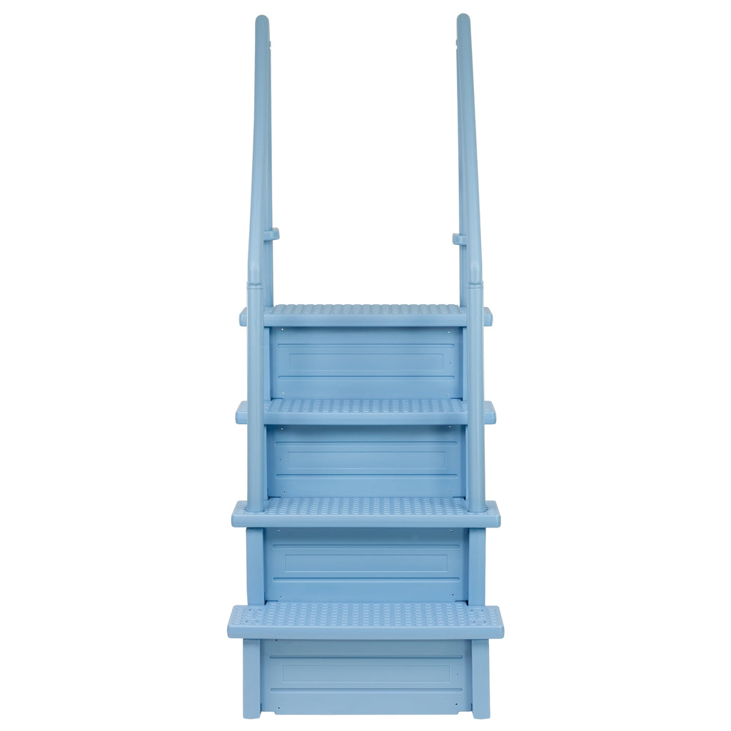 Aqua Select White Outside Flip-up Safety Ladder for Above Ground Pools 48-54H