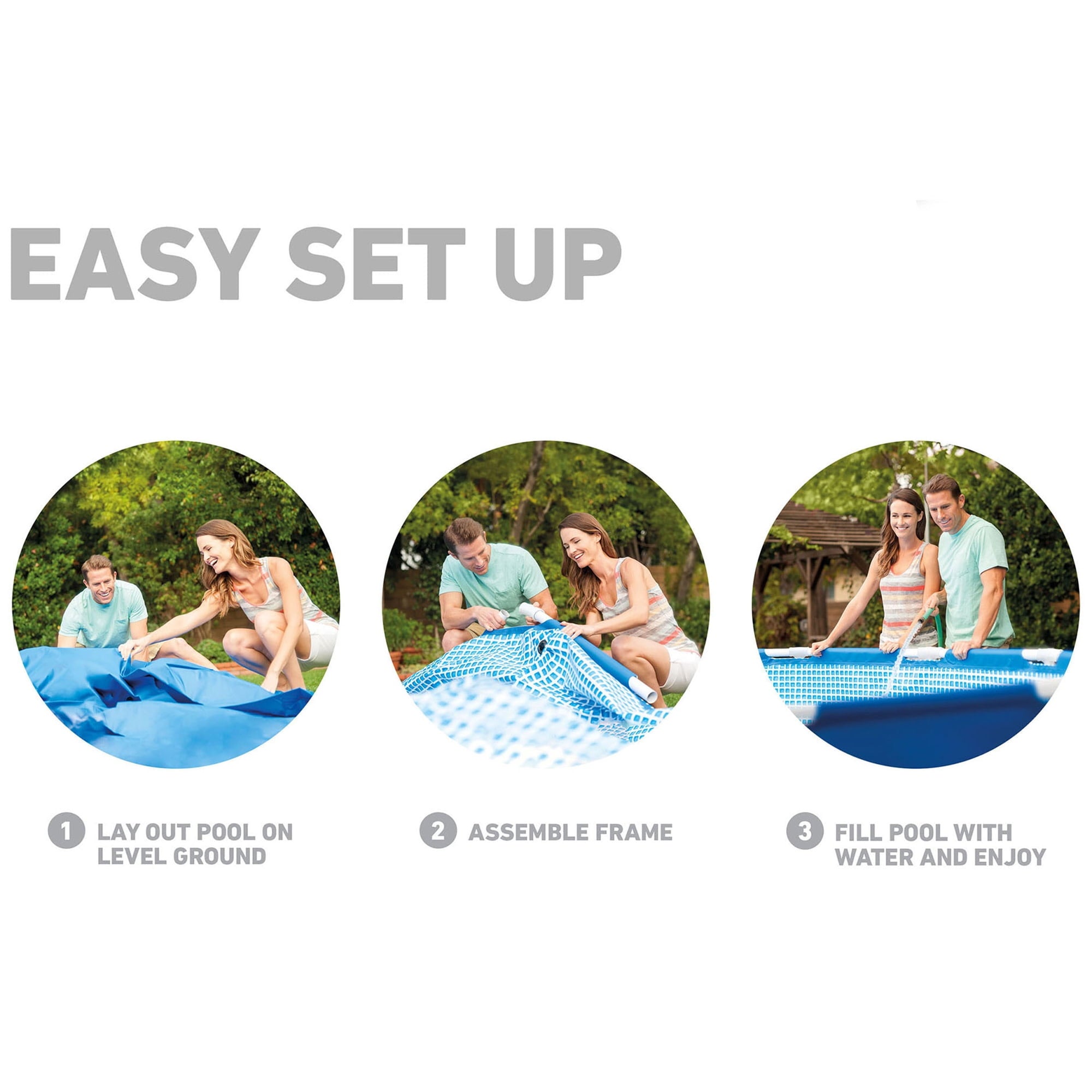 INTEX Metal Frame 12ft x 30in Above Ground Swimming Pool Set w/Filter Pump