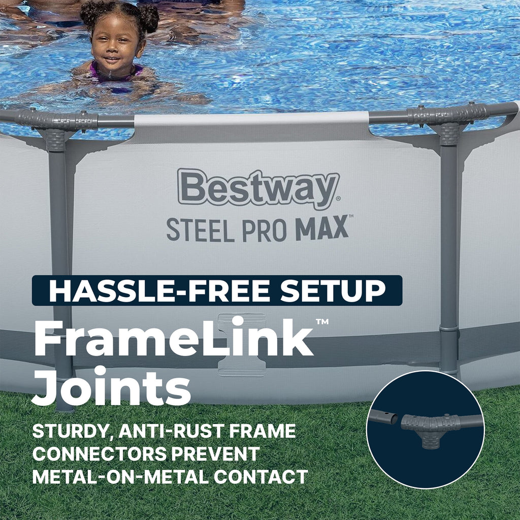 Bestway Steel Pro MAX 10'x30\ Metal Frame Above Ground Pool Set w/ Filter Pump & Cartridge