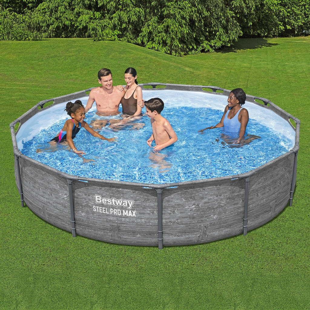 Bestway Steel Pro MAX 10'x30\ Metal Frame Above Ground Pool Set w/ Filter Pump & Cartridge