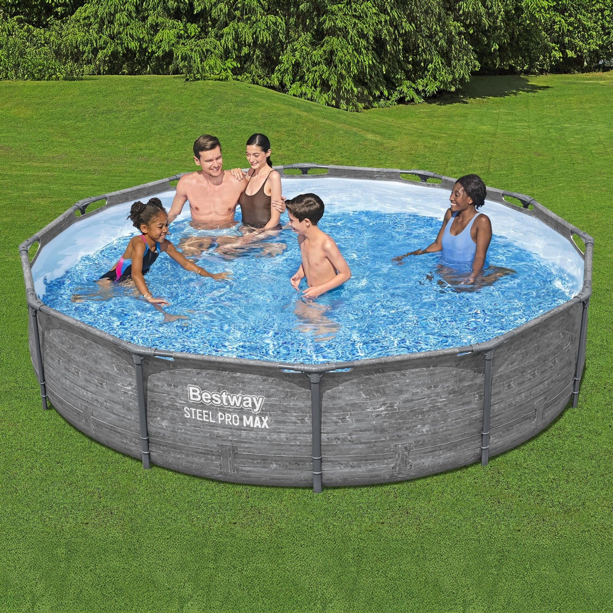 Bestway Steel Pro MAX 10'x30\ Metal Frame Above Ground Pool Set w/ Filter Pump & Cartridge
