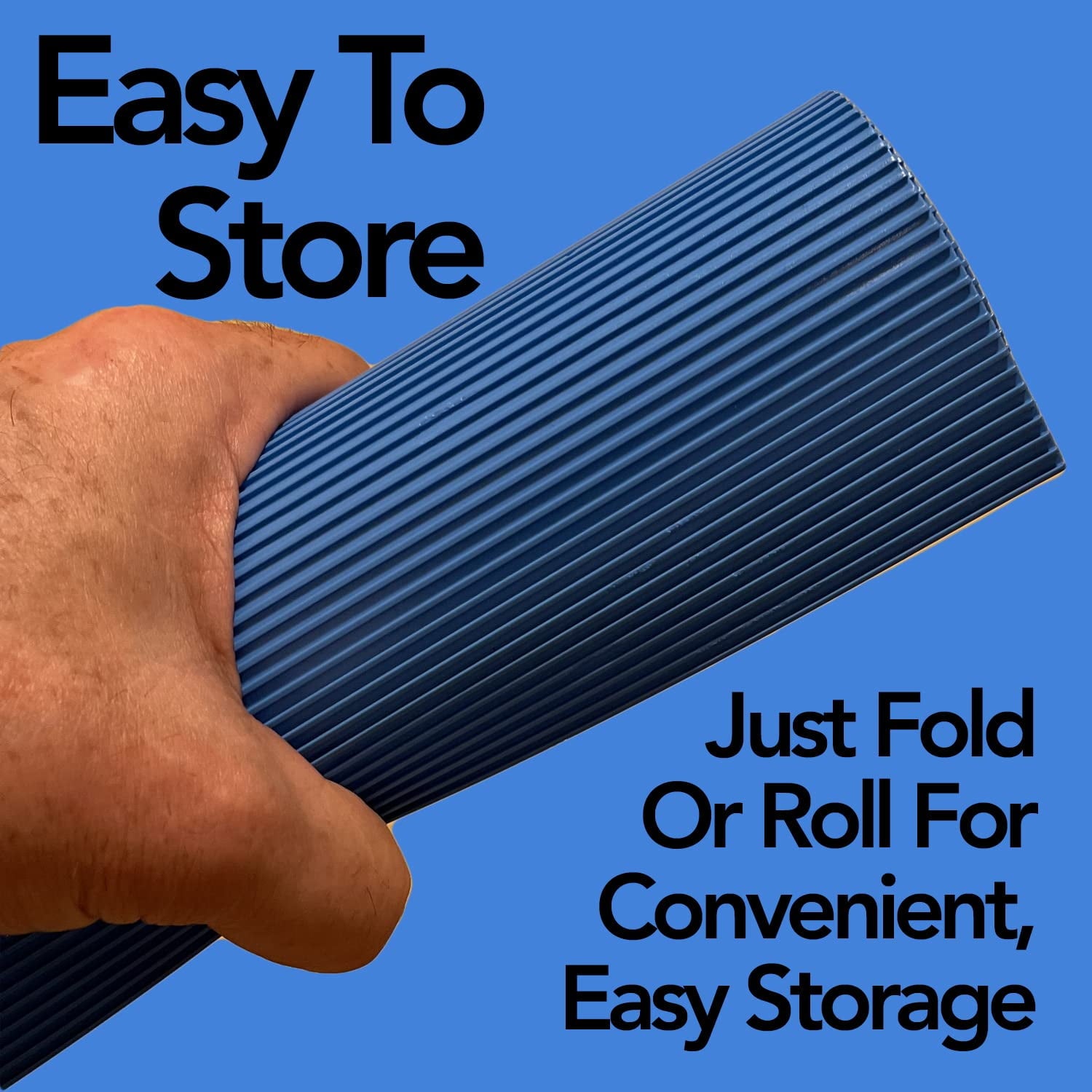 Resilia Stay-Put Pool Ladder Mat Protective Non-Slip Pad, Blue