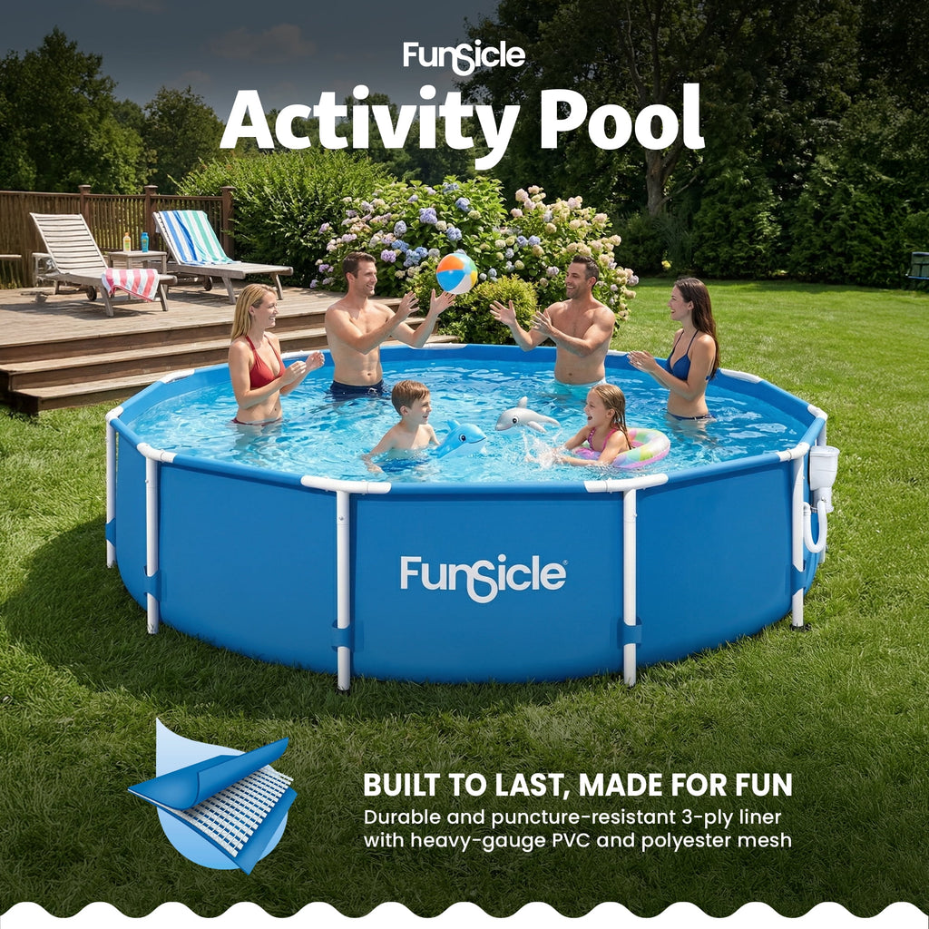 Funsicle 8' x 30 Outdoor Activity Round Frame Above Ground Swimming Pool Set
