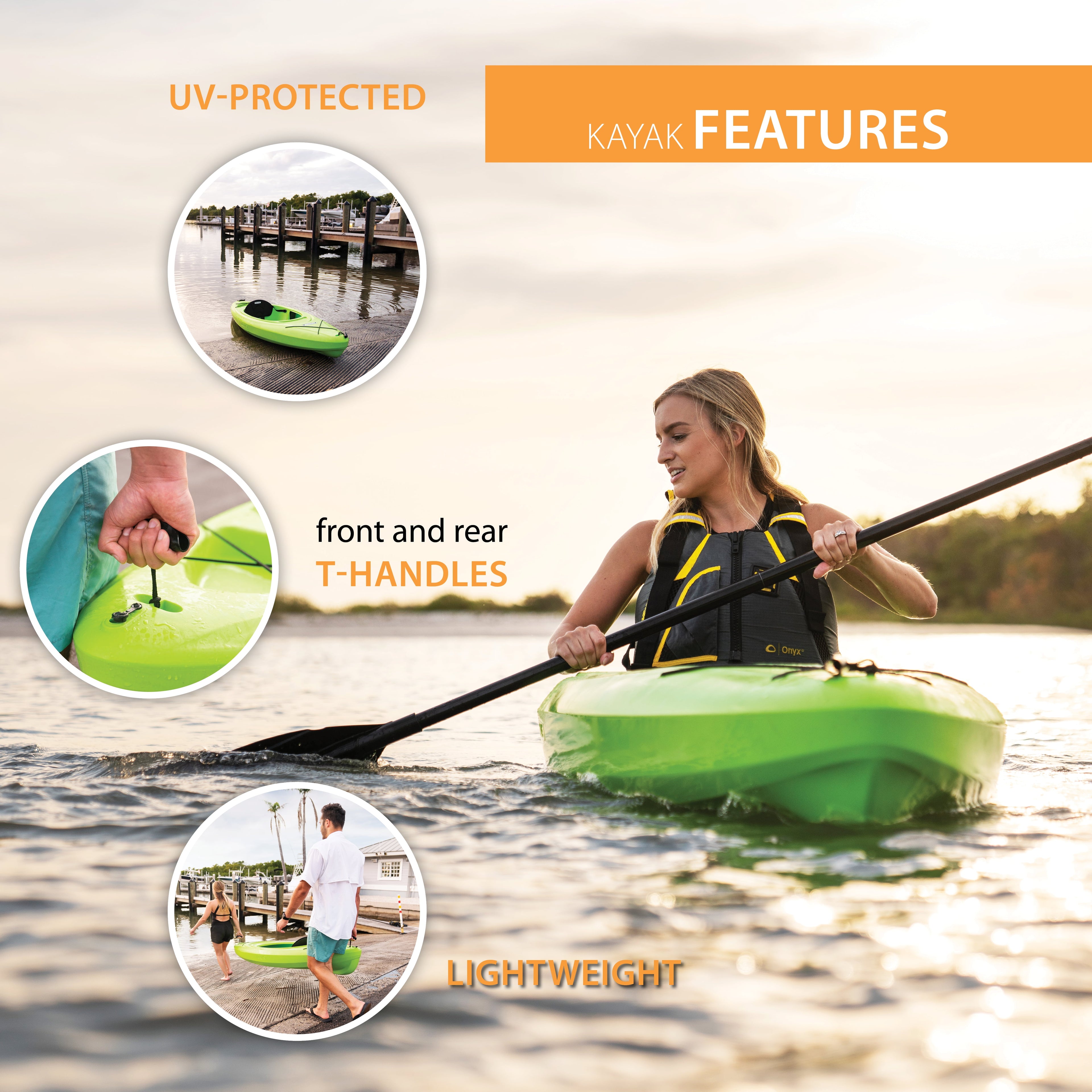 Lifetime Pacer 8 ft Sit-Inside Kayak with Paddle, Green (91032)