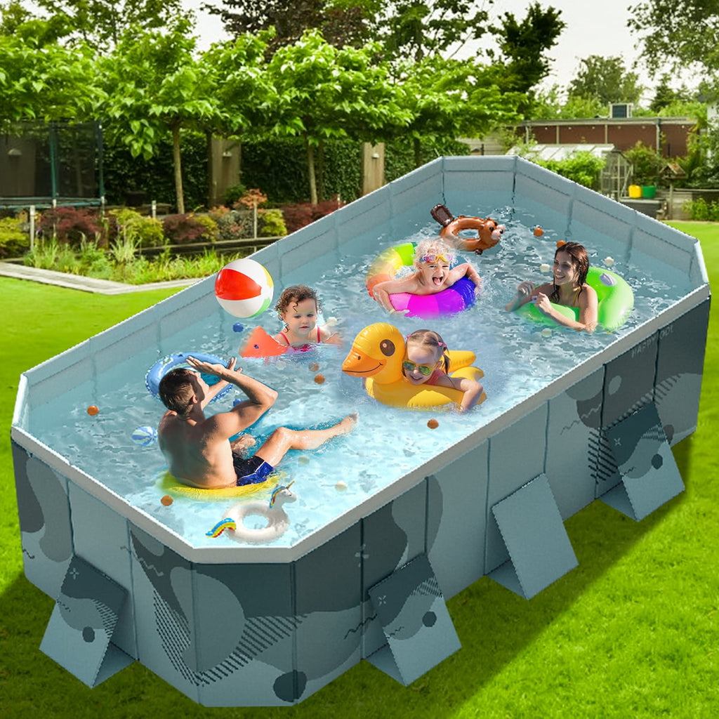 JieC 118Foldable Swimming Pool for Home Use, Easy to Place and Store Large Capacity Pool, for Yard, Garden, Patio,Green