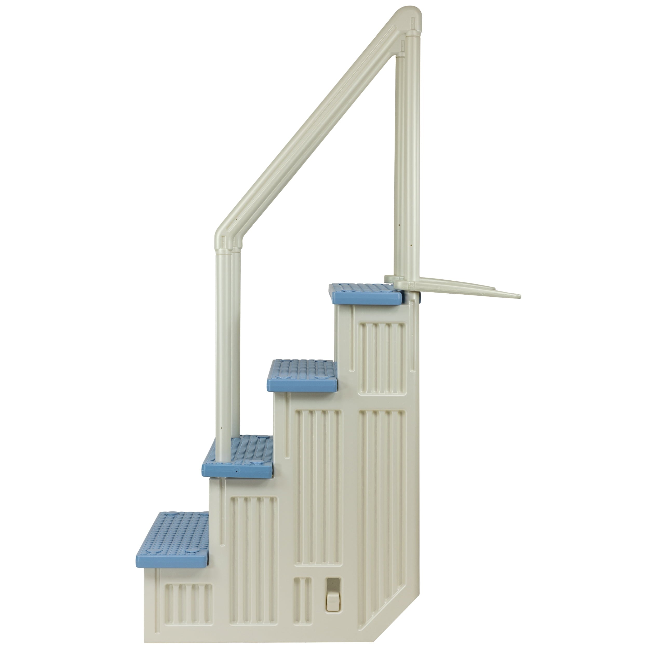 Aqua Select White Outside Flip-up Safety Ladder for Above Ground Pools 48-54H