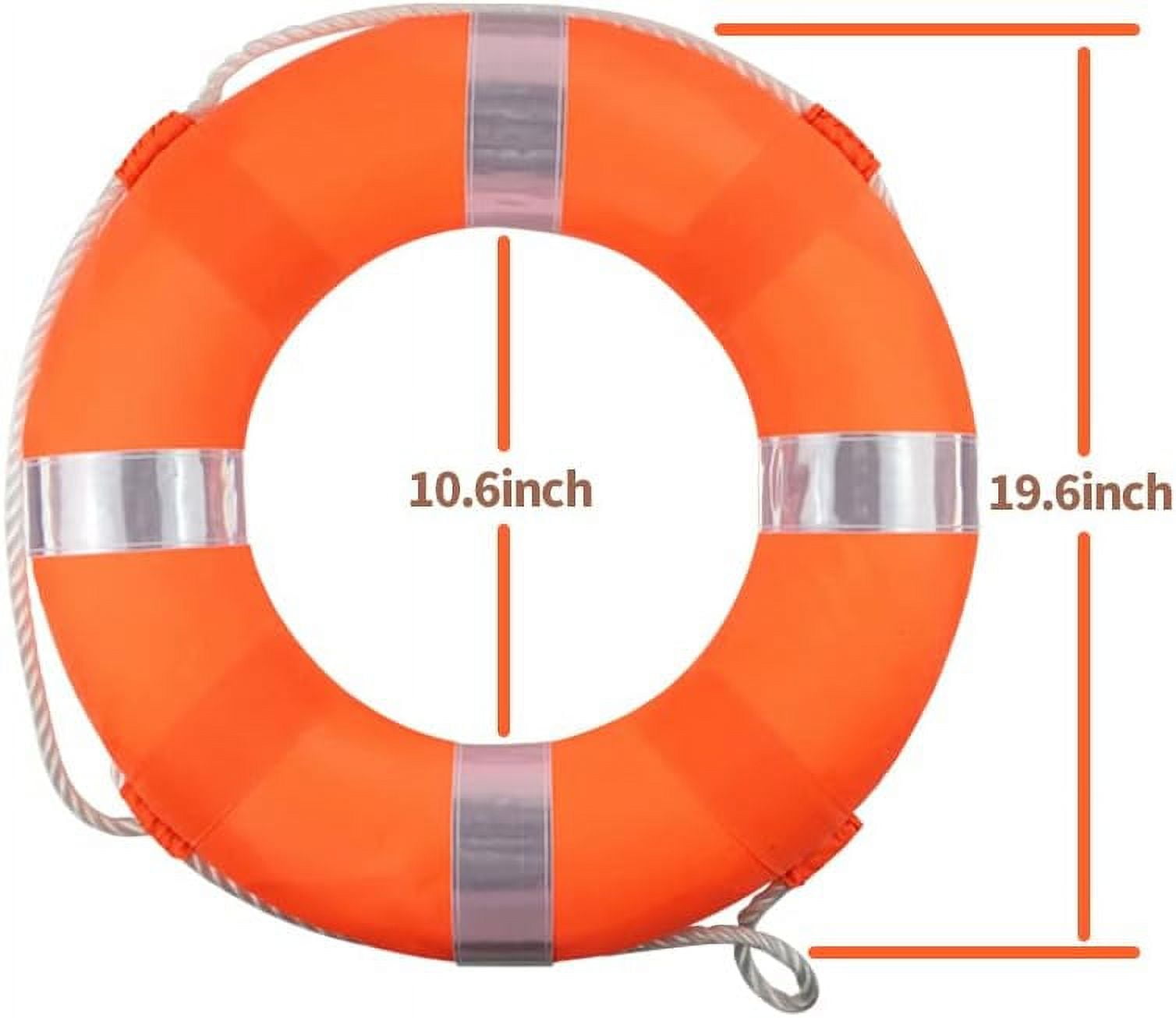 Set 20Inch Life Preserver Ring and Water Floating Lifesaving Rope 98.4FT,Swim Foam Buoy,Swimming Pool Safety Throwing Ring with Perimeter Rope,Throwable Flotation Device