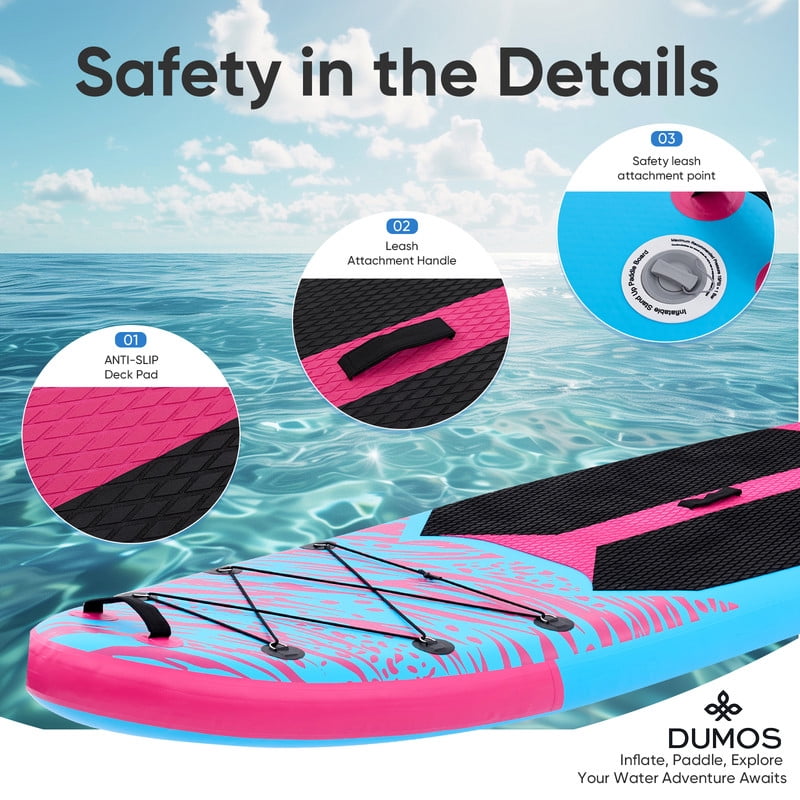 TINKLE WELL Inflatable Stand Up Paddle Board (SUP) Kit, Ultra-Stable Wide Design w/Non-Slip Deck & 2-in-1 Adjustable Paddle, Complete Set for Beginners/Experts, Youth & Adults, Organe