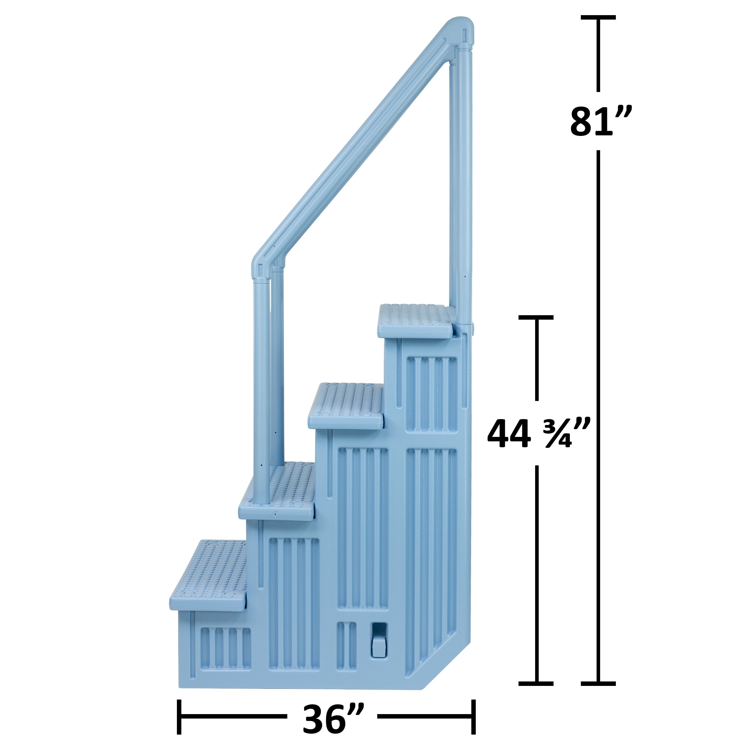 Aqua Select White Outside Flip-up Safety Ladder for Above Ground Pools 48-54H