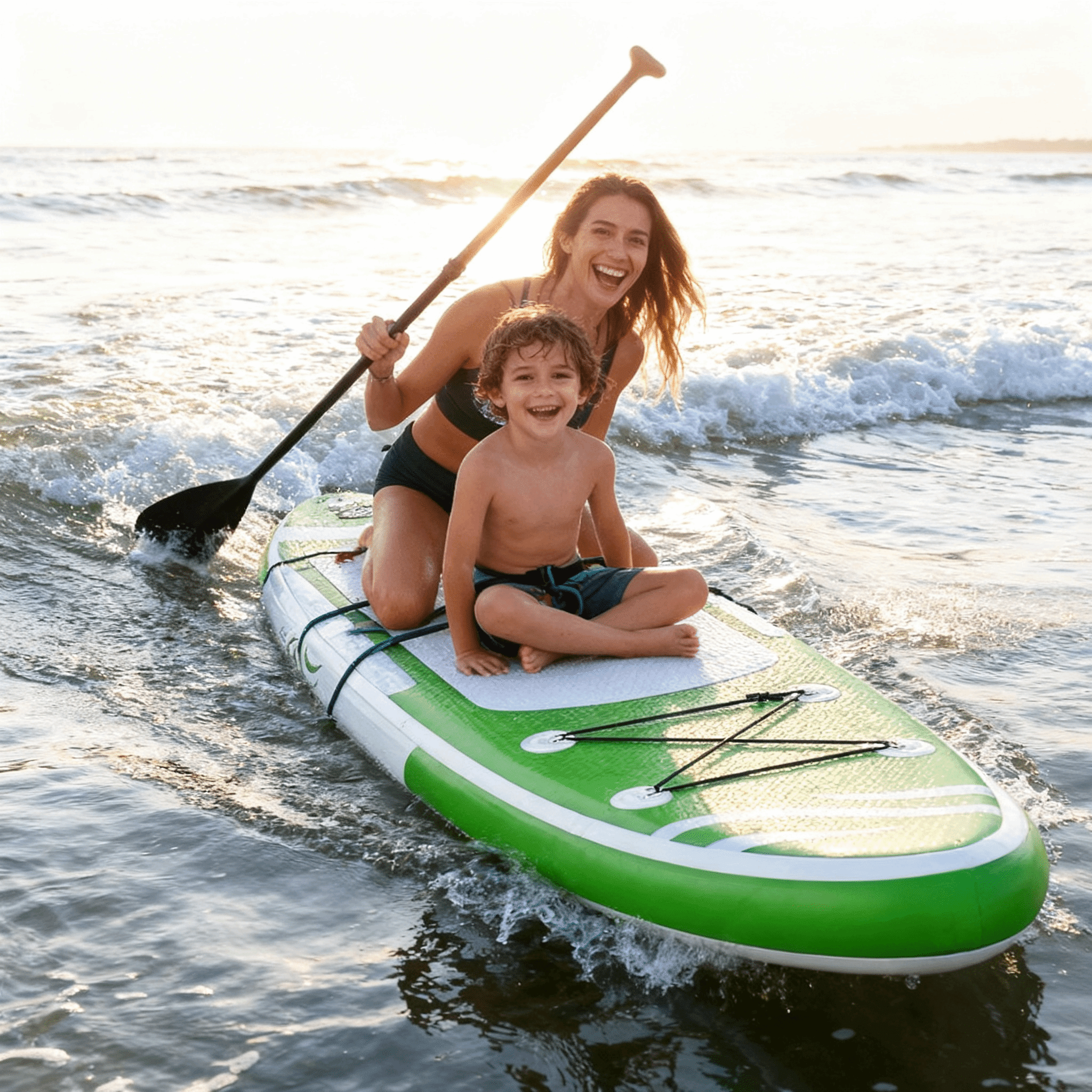 Naipo Paddle Board 10ft Inflatable Paddle Board 6in Thick Non-Slip Deck Stand Up SUP with Paddle Accessories for Adults Youth Family Fishing