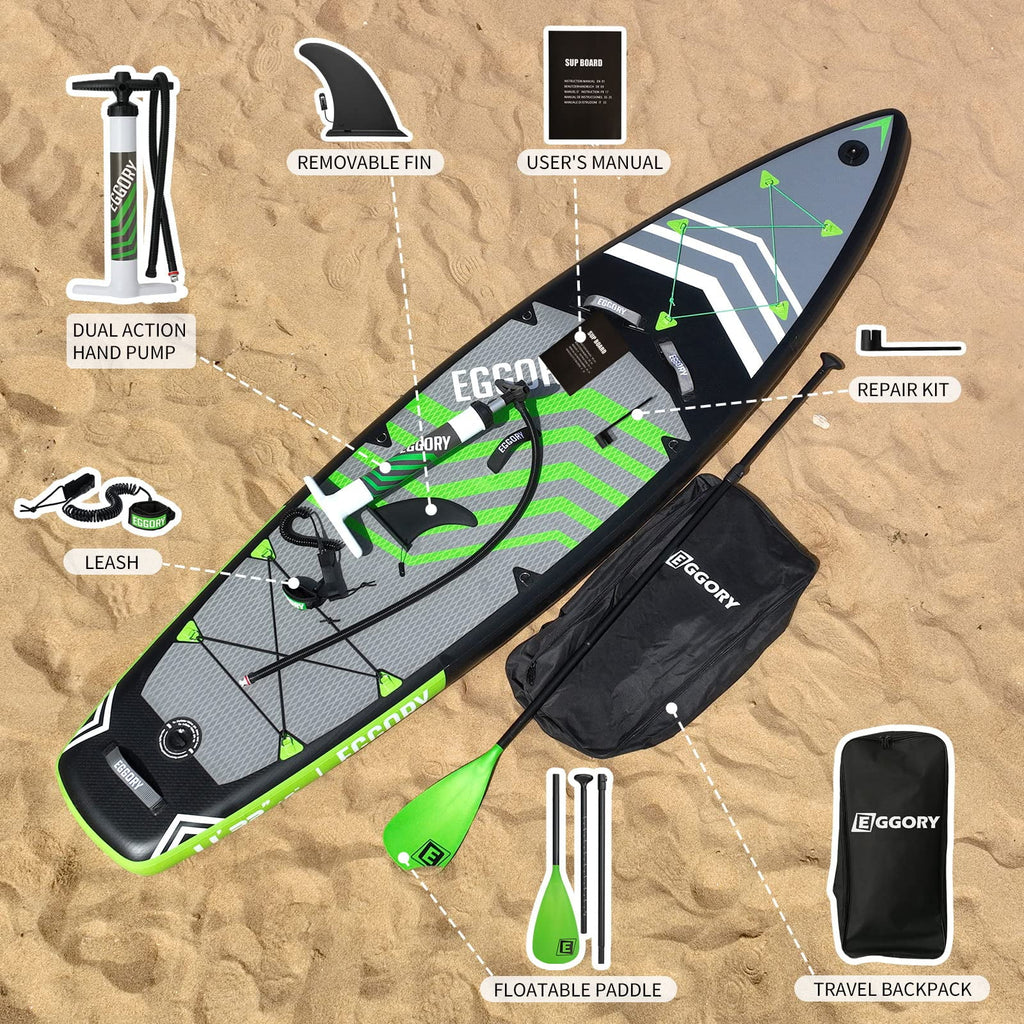 EGGORY 11 ft Inflatable Paddle Boards Stand Up Paddle Board with Premium SUP Accessories for Youth & Adults