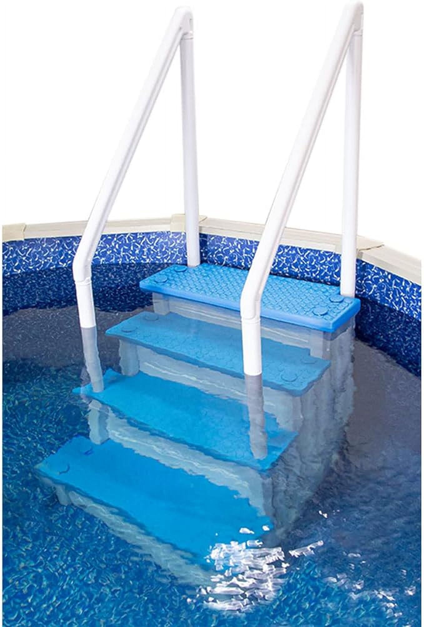 Aqua Select White Outside Flip-up Safety Ladder for Above Ground Pools 48-54H