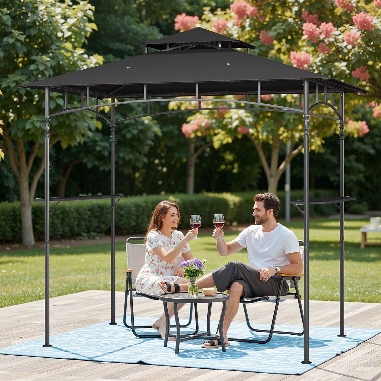 10x10 Pop-Up Canopy Tent with Removable Walls, 3 Height Adjustable Easy Set up Portable Gazebo, For Camping, White