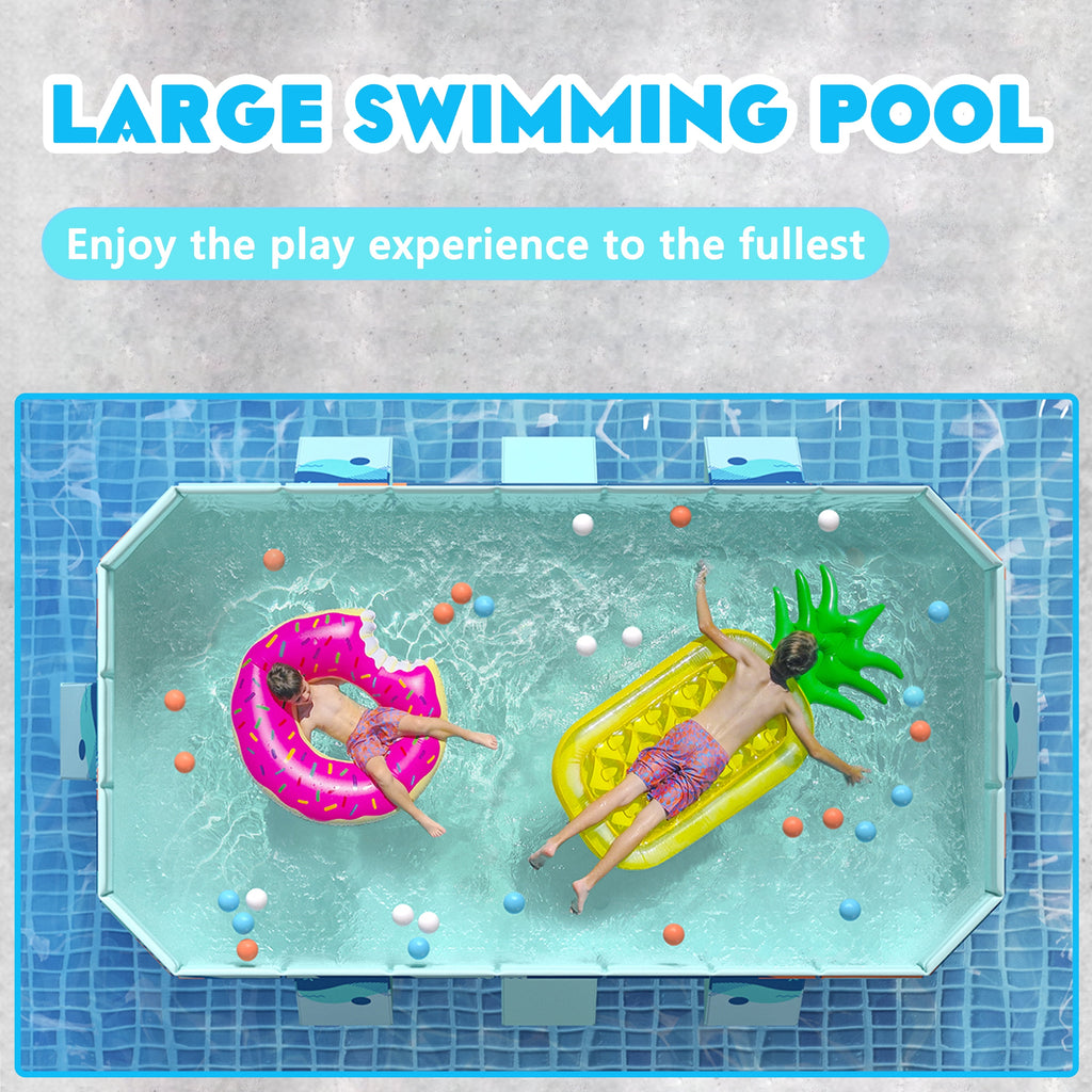 Hyindoor Outdoor Foldable Non-Inflatable Adults and Kids Swimming Pool Hard Plastic Anti-Slip for Lawn Garden Backyard（116 x 65 x 21）