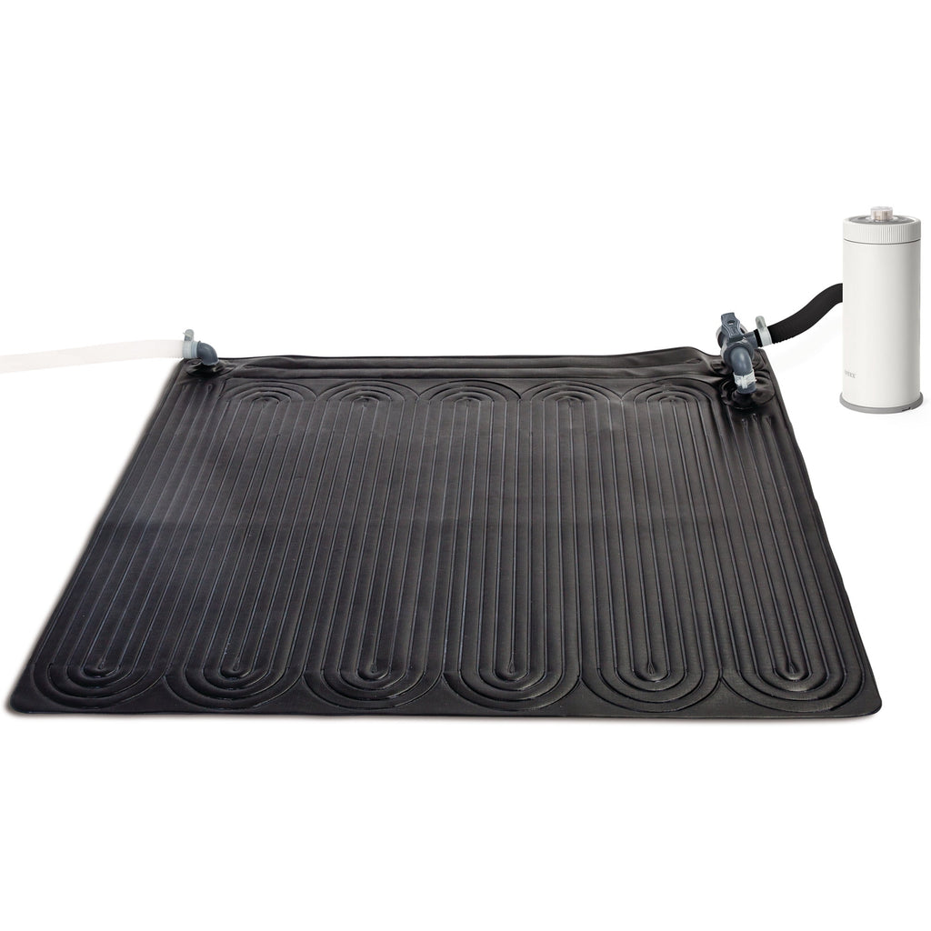 Intex: Solar Heater Mat - 47 Black, Water Warming Pad for 8k Gal Above Ground Swimming Pool, Raise Temperature 5-9 Degrees, Hose Attachment, Adapters
