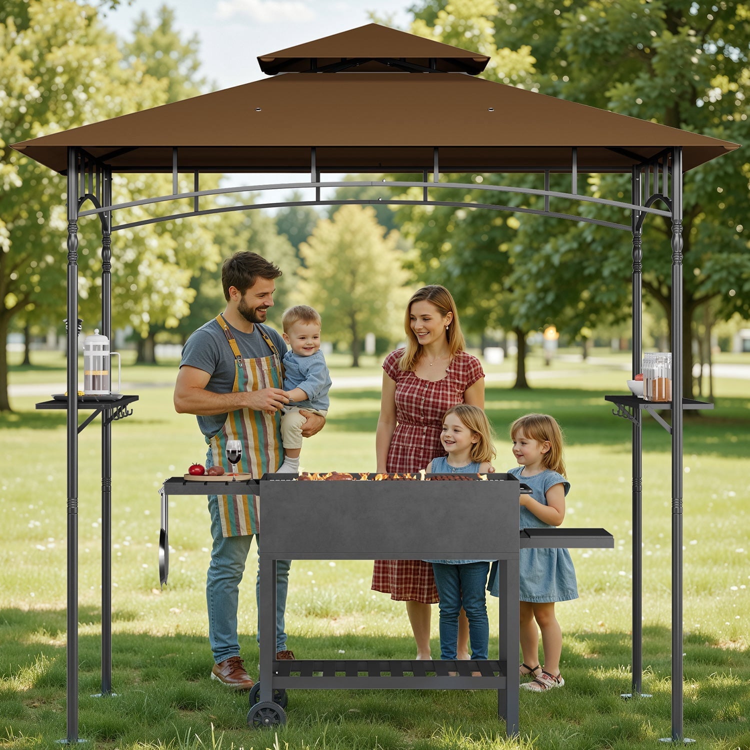 10x10 Pop-Up Canopy Tent with Removable Walls, 3 Height Adjustable Easy Set up Portable Gazebo, For Camping, White