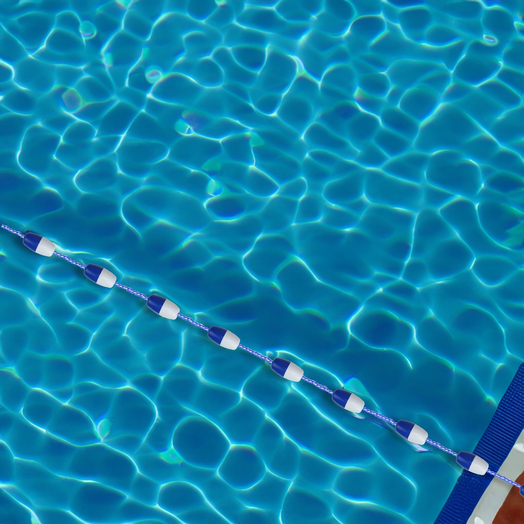 Pool Central Swimming Pool Divider and Safety Rope Line with Floats - 25' - Blue and White
